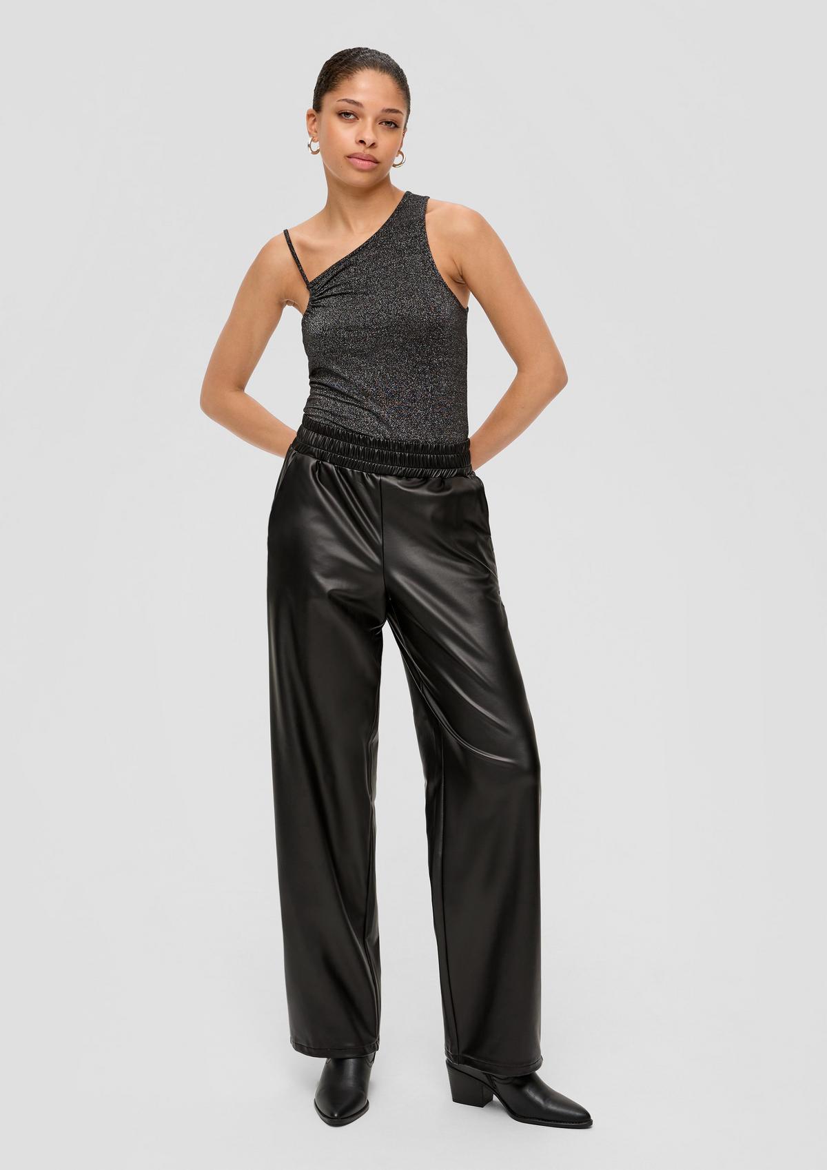 Leather trousers with a straight leg