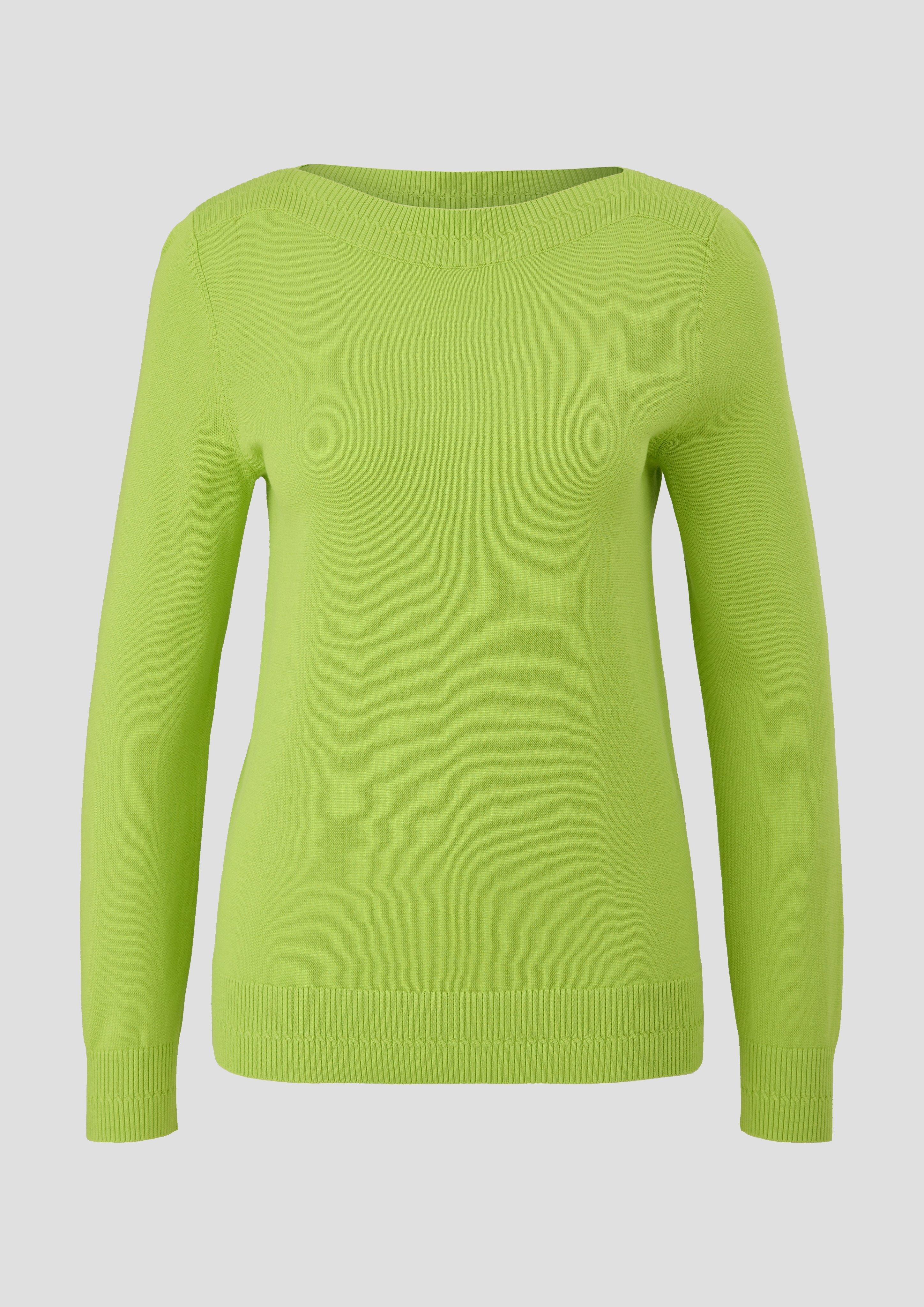 s.Oliver - Strickpullover mit U-Boot-Ausschnitt, Damen, grün