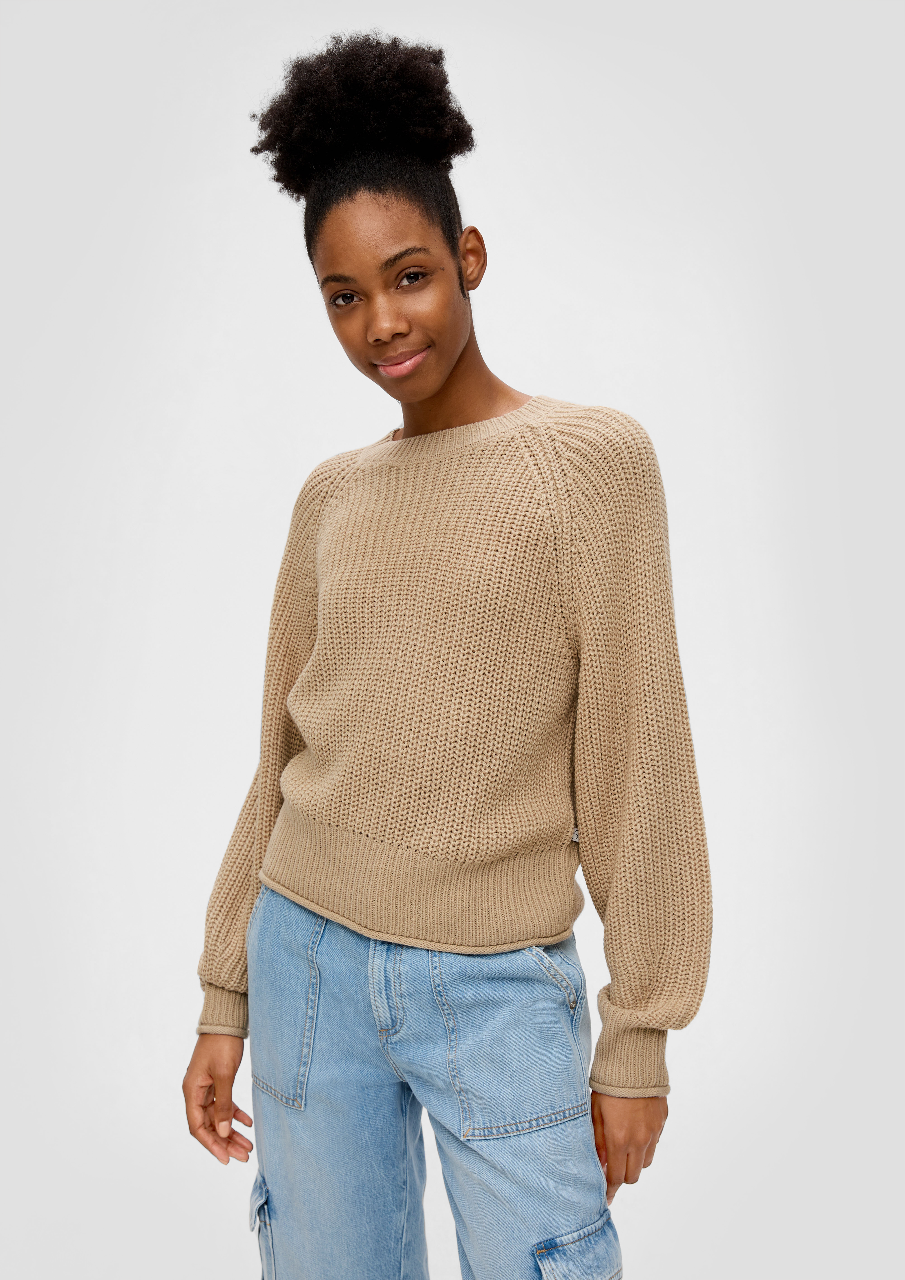 S.Oliver Strickpullover mit Ripp-Elementen