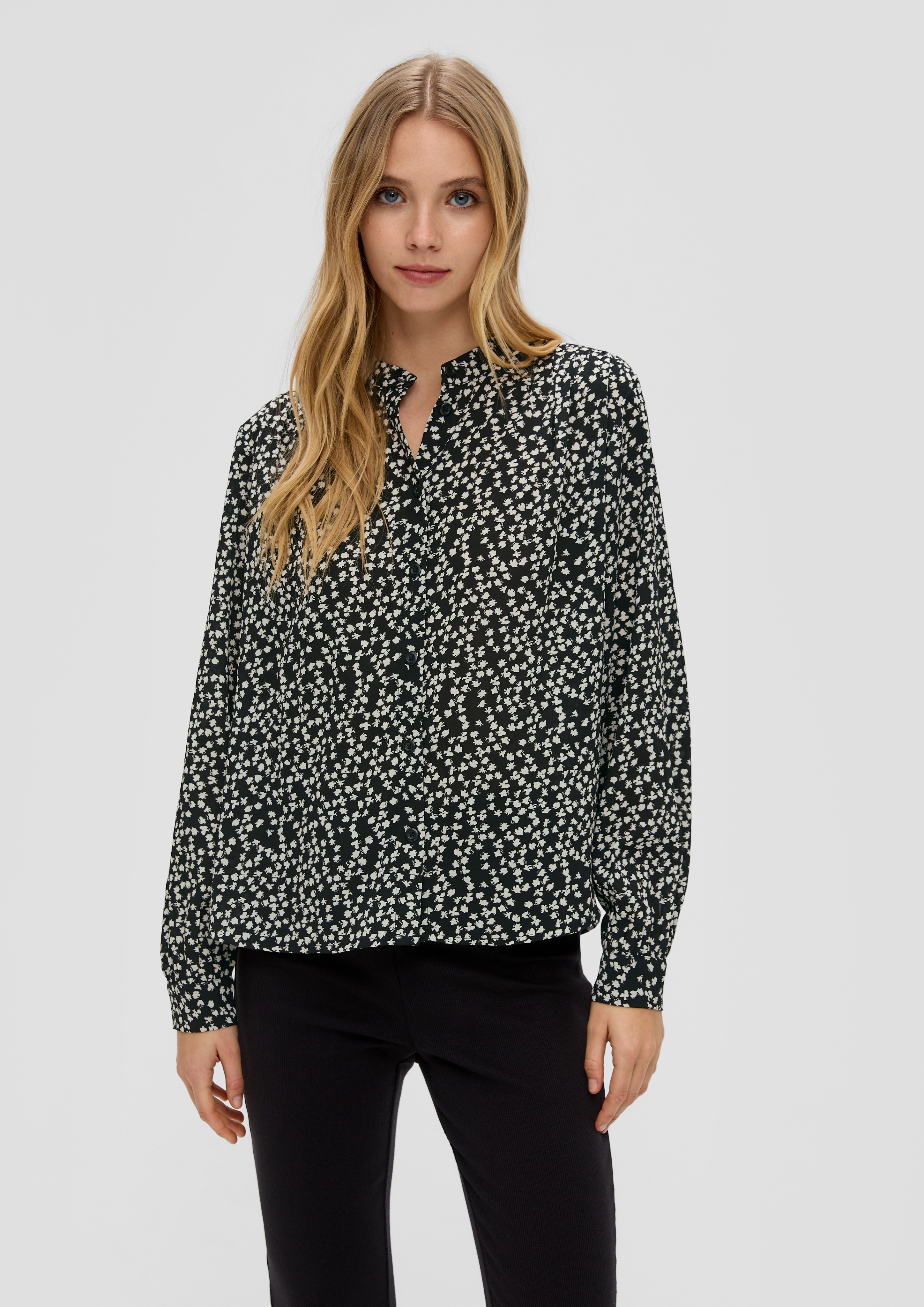 S.Oliver Hochgeschlossene Bluse mit Allover-Print