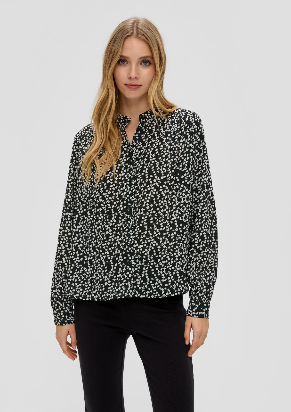 s.Oliver High-fastening blouse with an all-over print