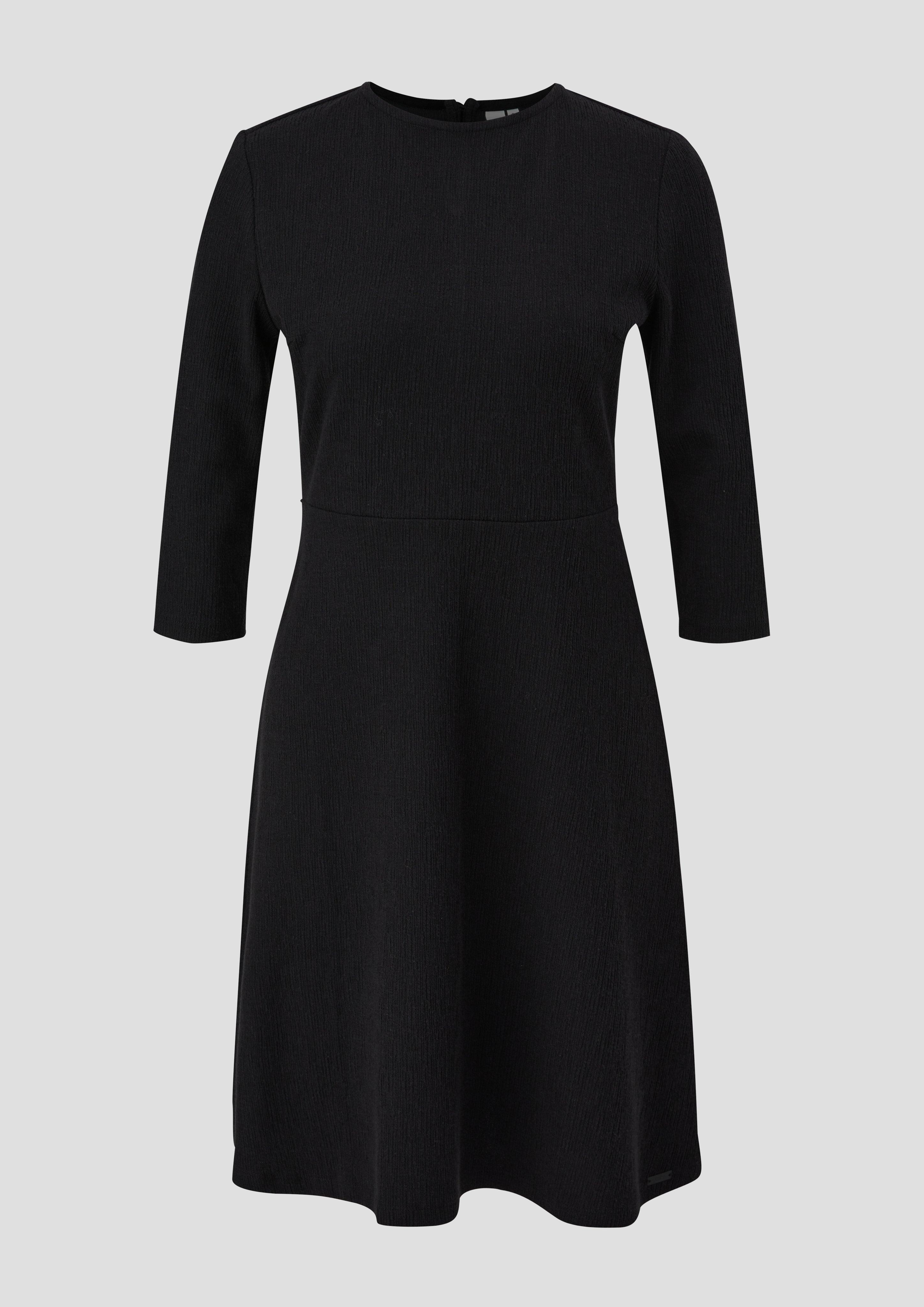 QS - Kleid mit Knopfdetail am Rücken, Damen, schwarz