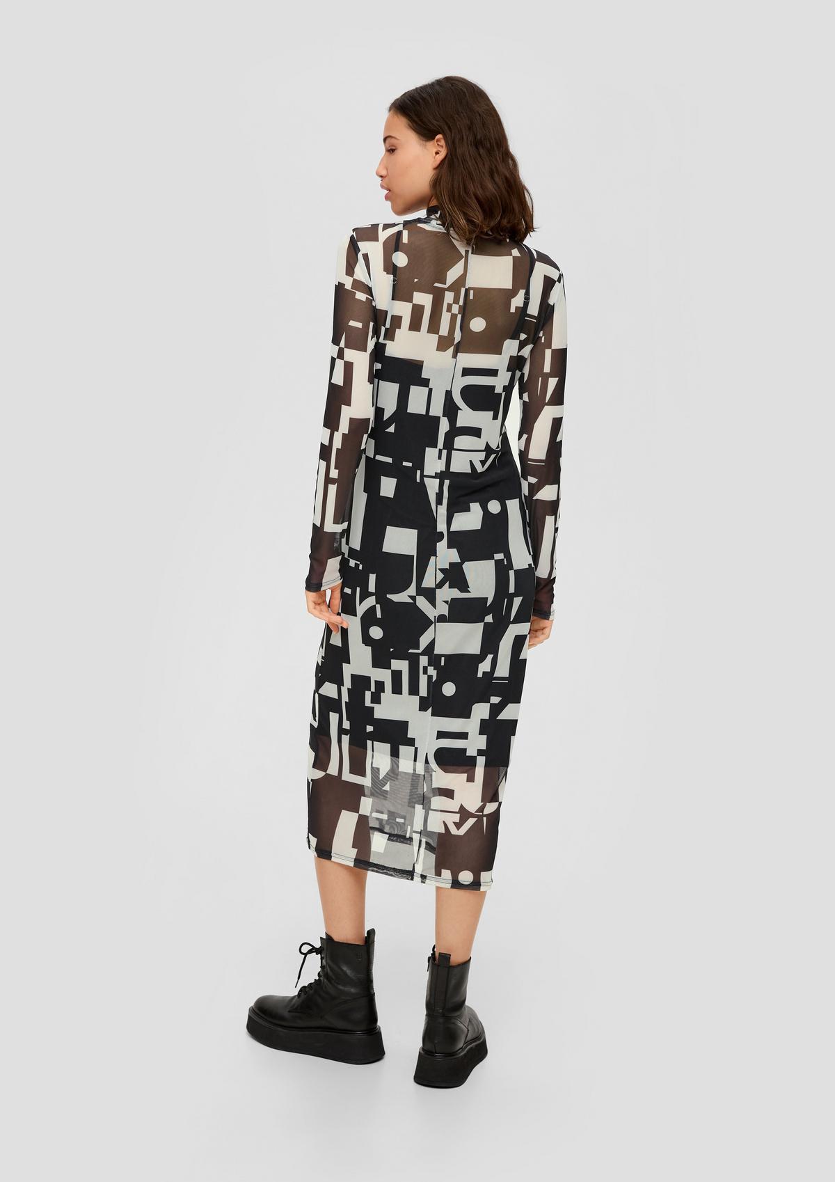 s.Oliver Midi haljina s printom po čitavoj površini od mrežastog materijala