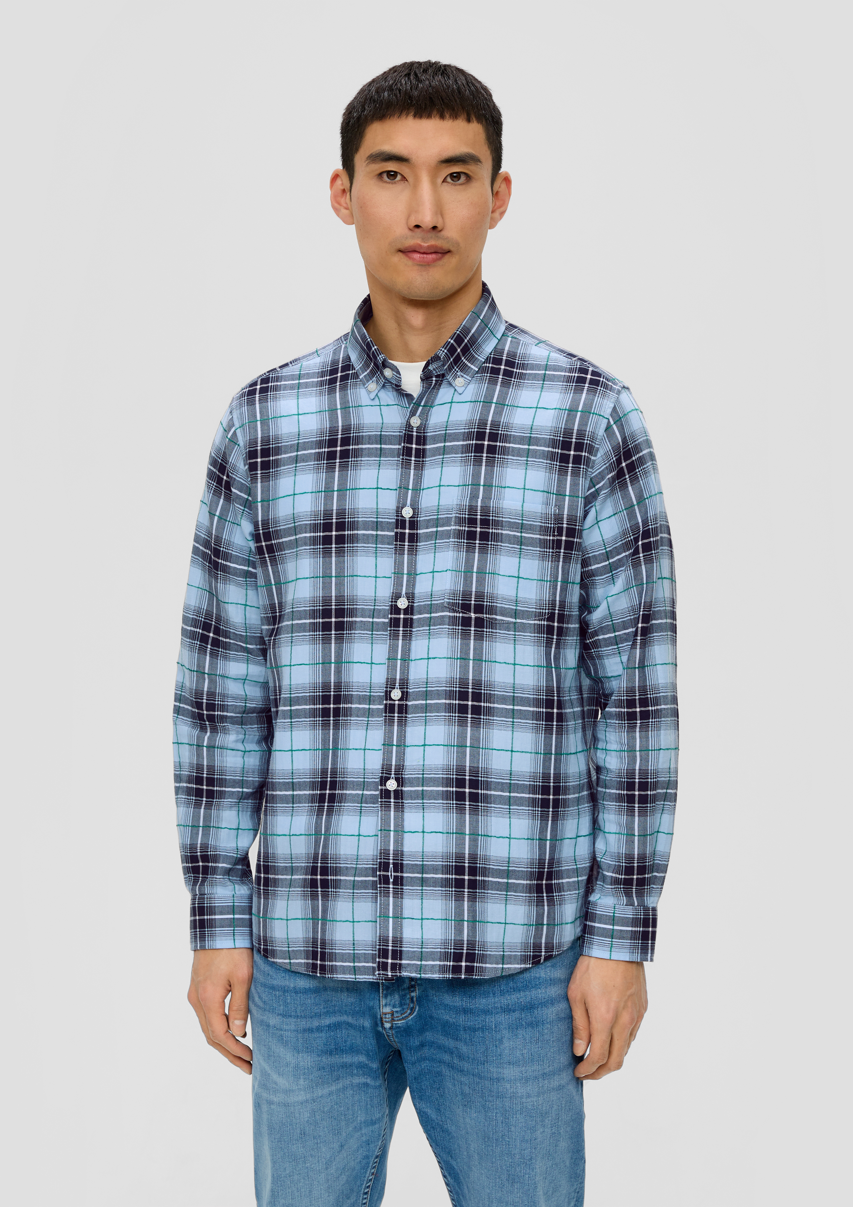 S.Oliver Regular: Langarmhemd mit Button-down-Kragen