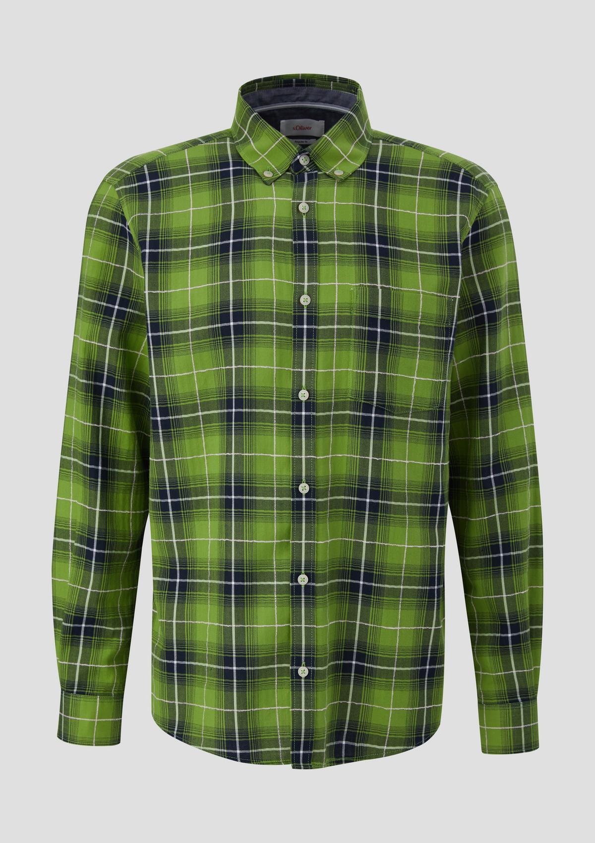 s.Oliver Regular: overhemd met lange mouwen en buttondownkraag