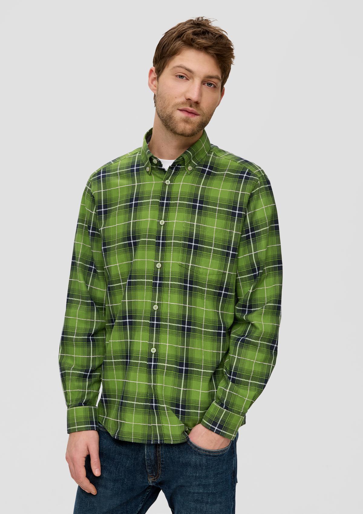 s.Oliver Regular: overhemd met lange mouwen en buttondownkraag