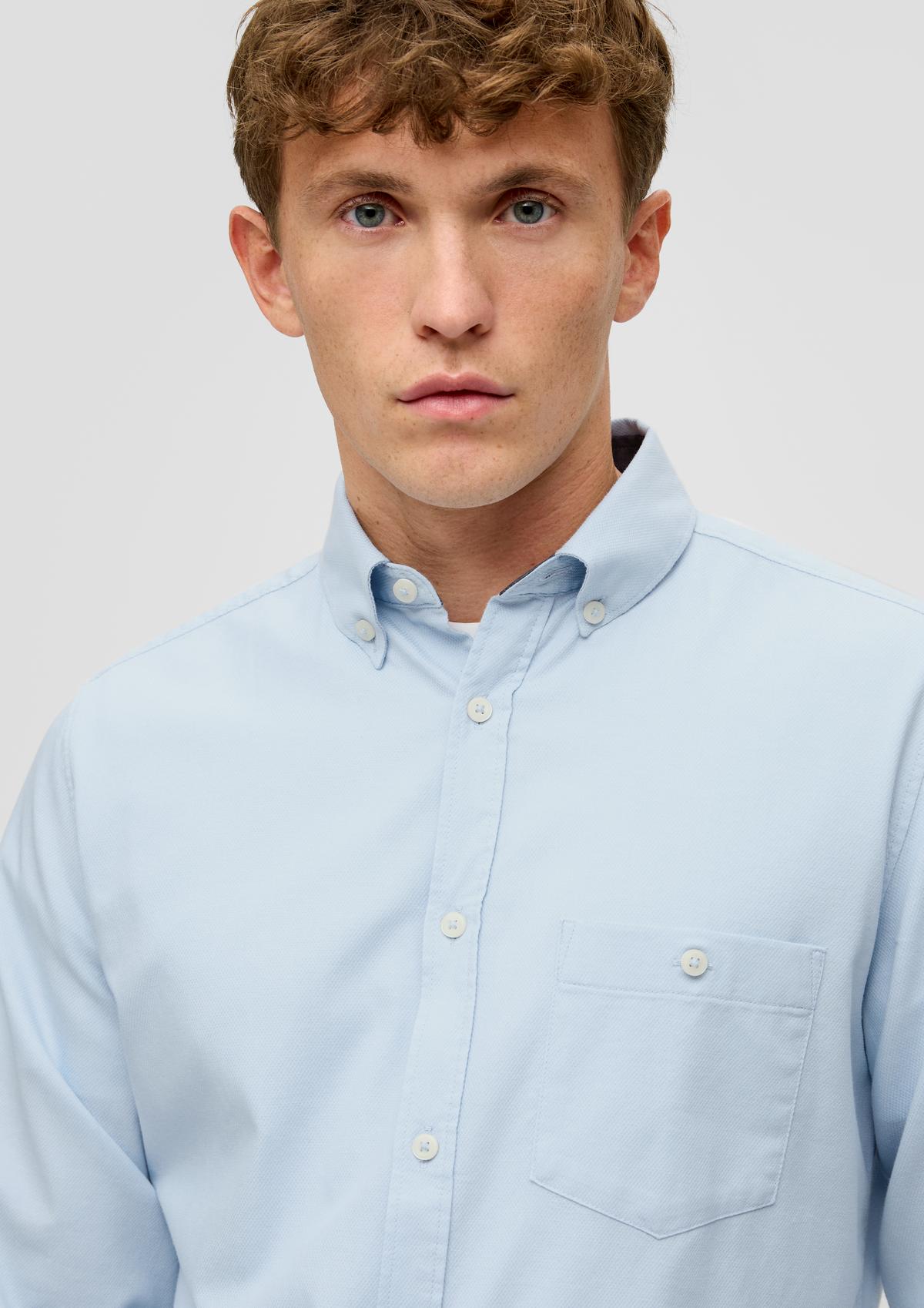 s.Oliver Slim fit: long sleeve shirt with a patch breast pocket