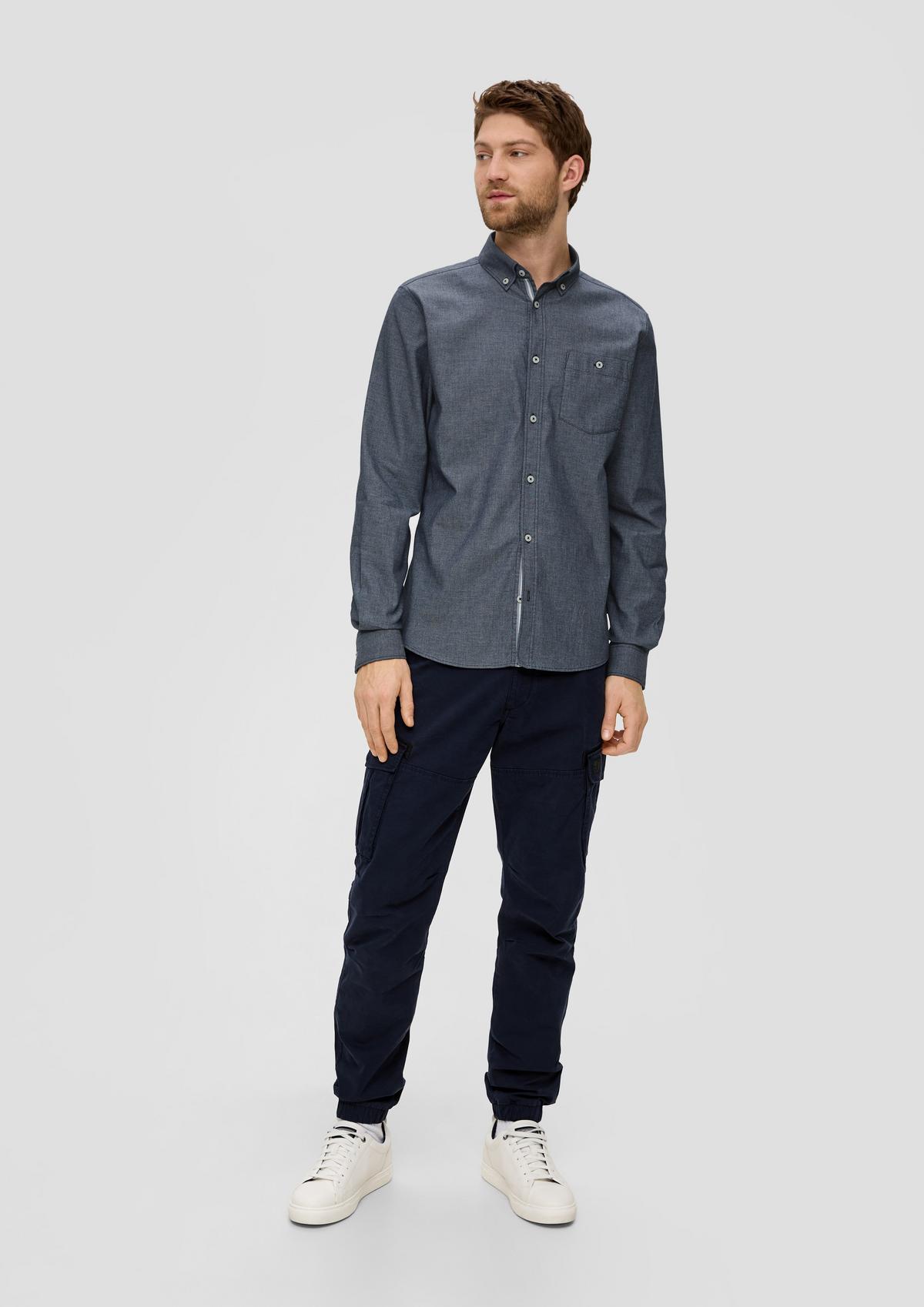 s.Oliver Slim fit: long sleeve shirt with a patch breast pocket