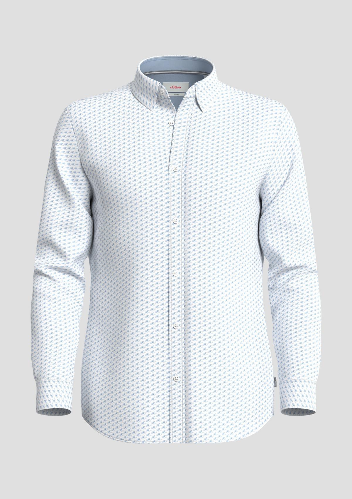 s.Oliver Slim: overhemd met lange mouwen van een katoenmix