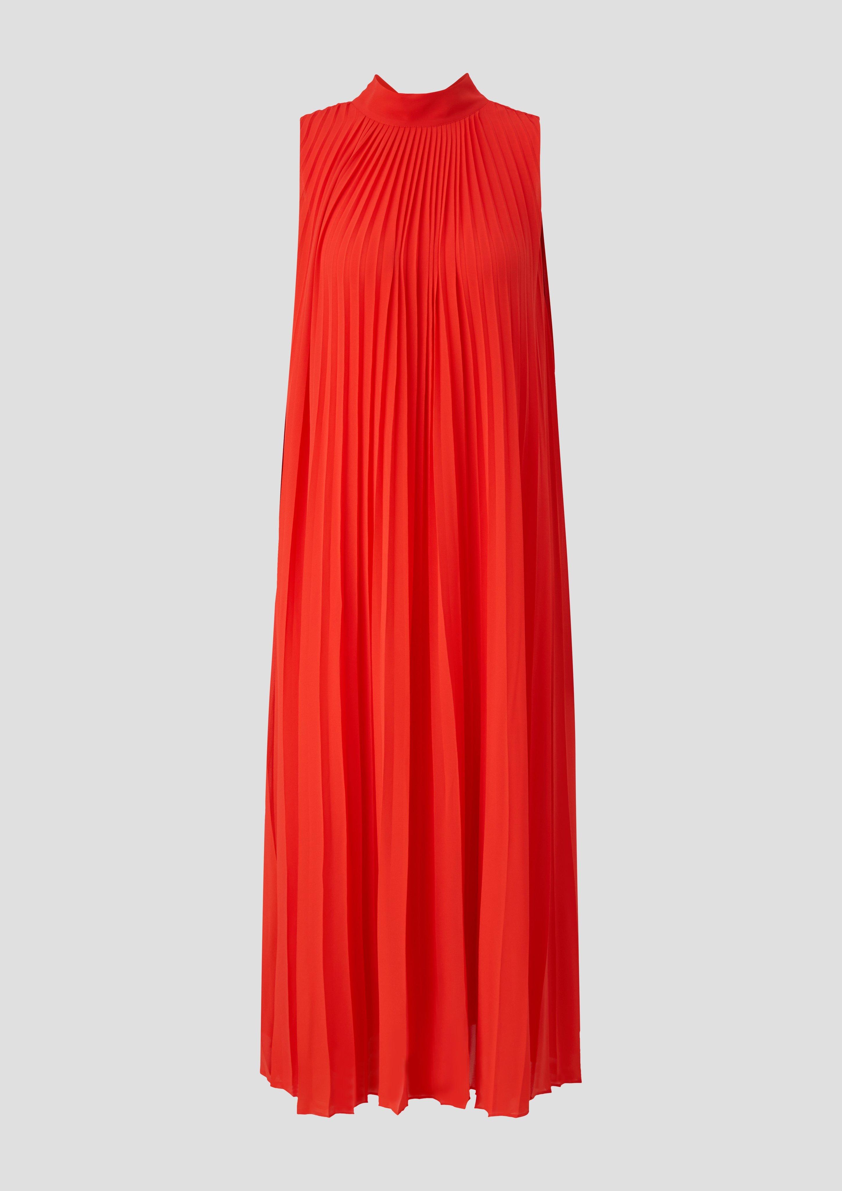 s.Oliver - Plissiertes Chiffonkleid, Damen, rot