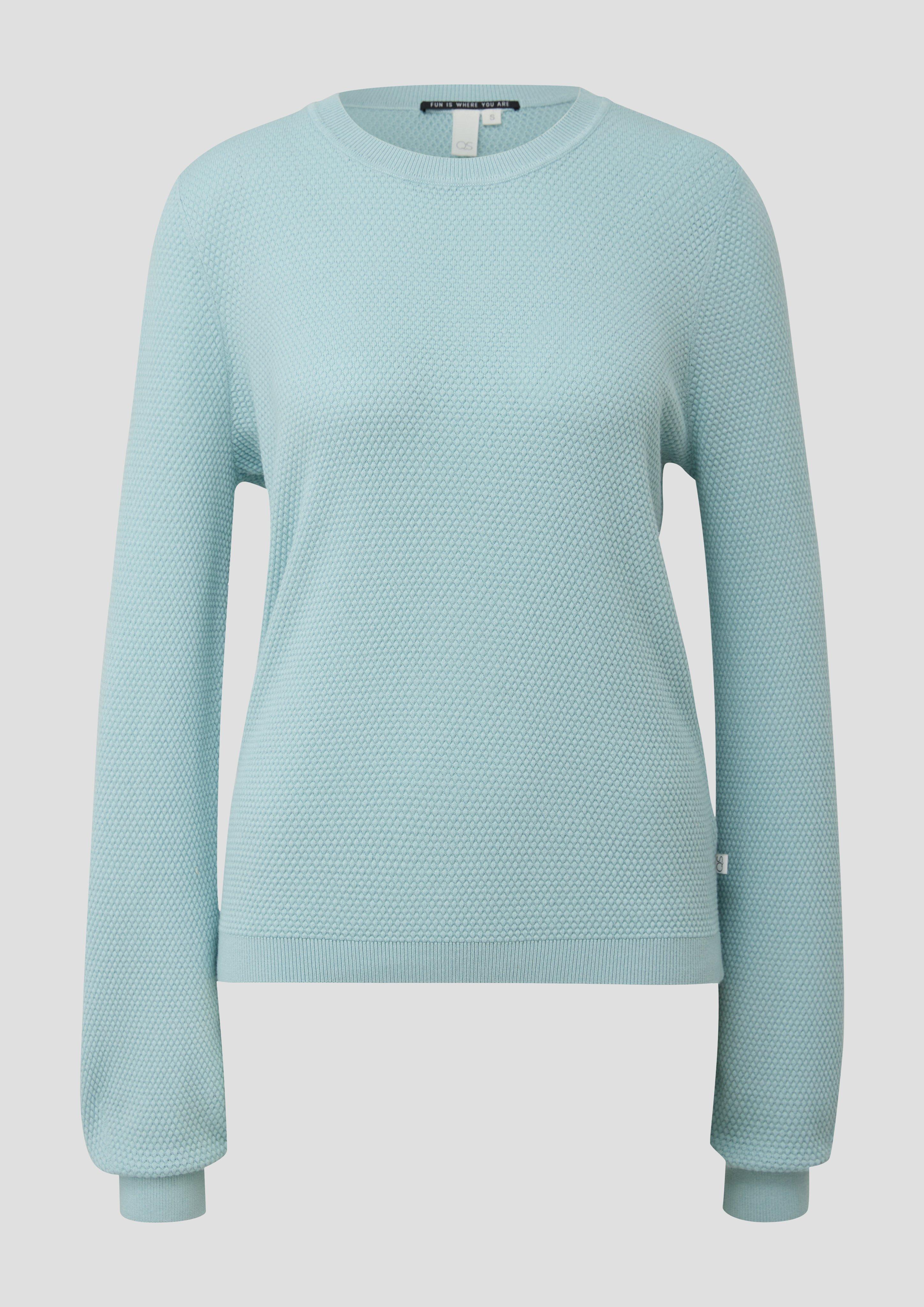 Thumbnail - QS - Strickpullover mit Dobby-Struktur, Damen, türkis