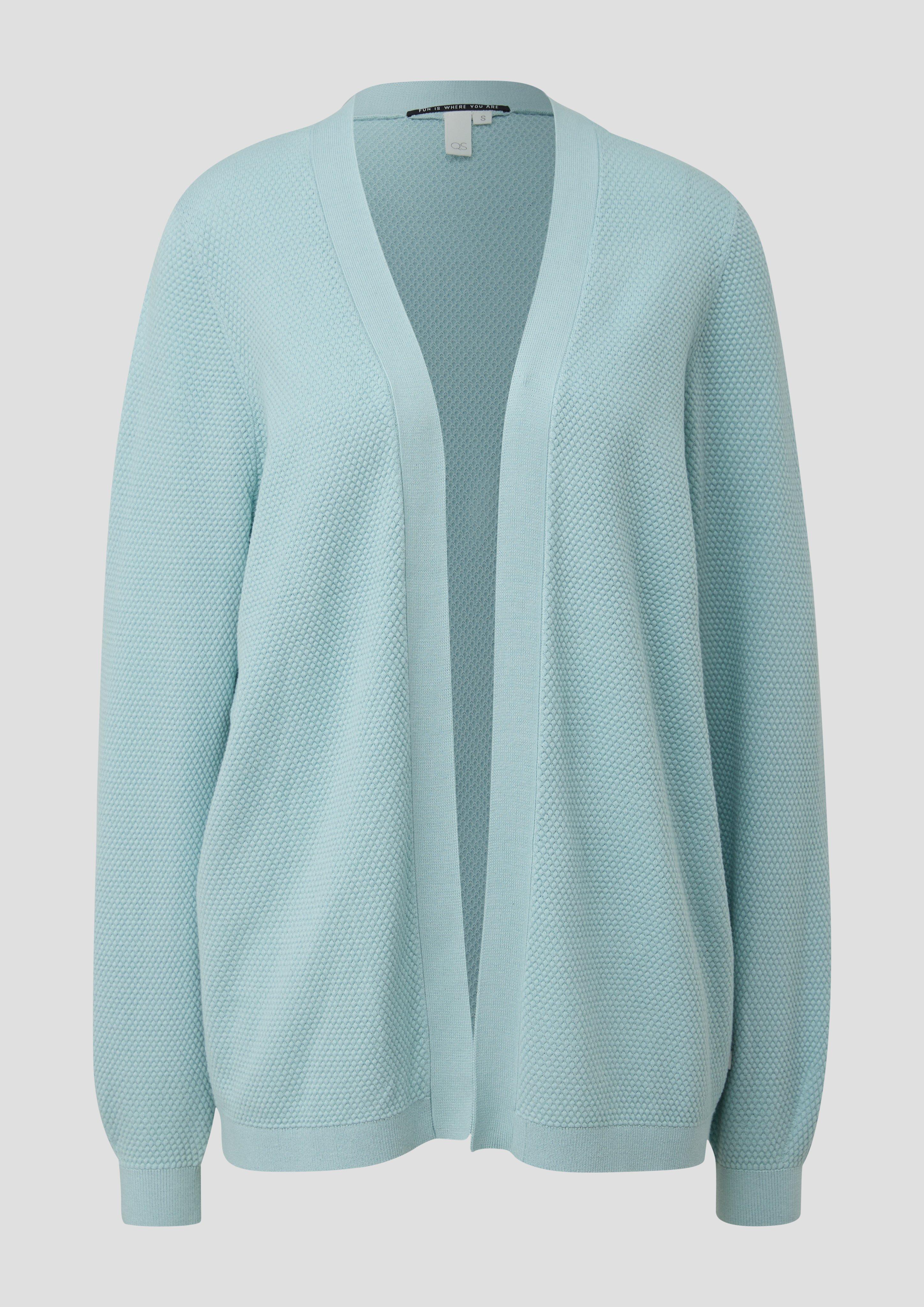 QS - Strickjacke aus Viskosemix, Damen, türkis