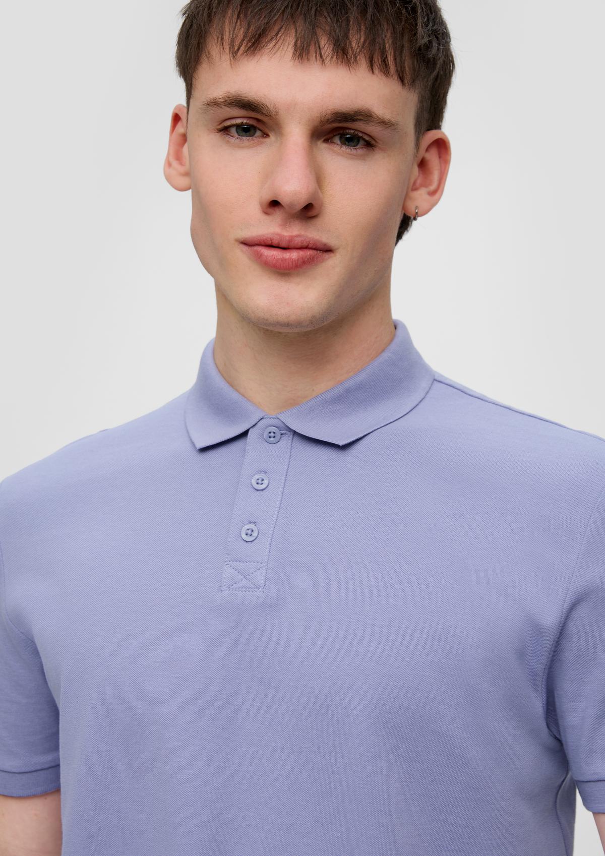 s.Oliver Polo shirt with a knitted collar