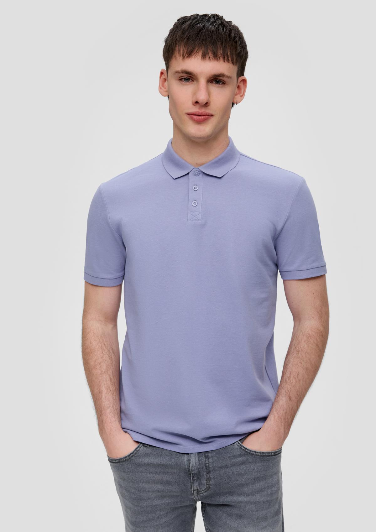 s.Oliver Polo shirt with a knitted collar