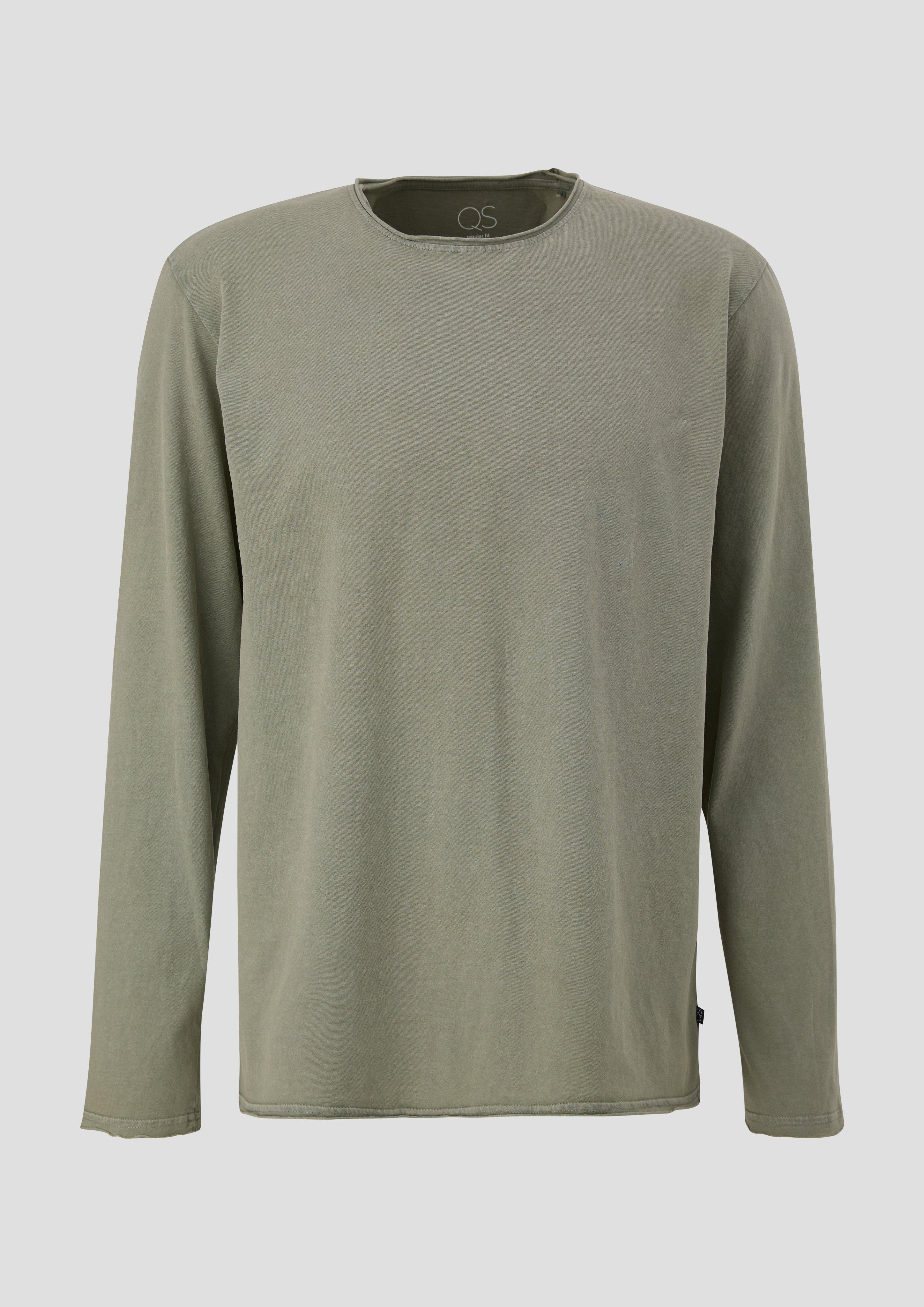 QS - Longsleeve mit Rollsäumen, Herren, grün