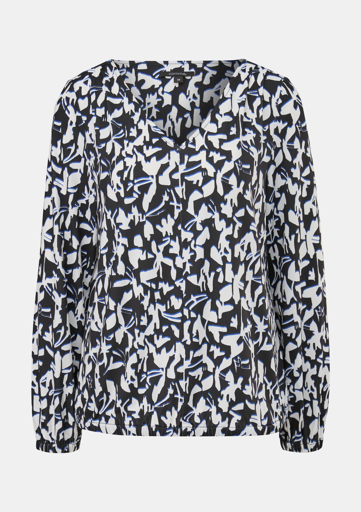 comma Patterned long sleeve top with gathers