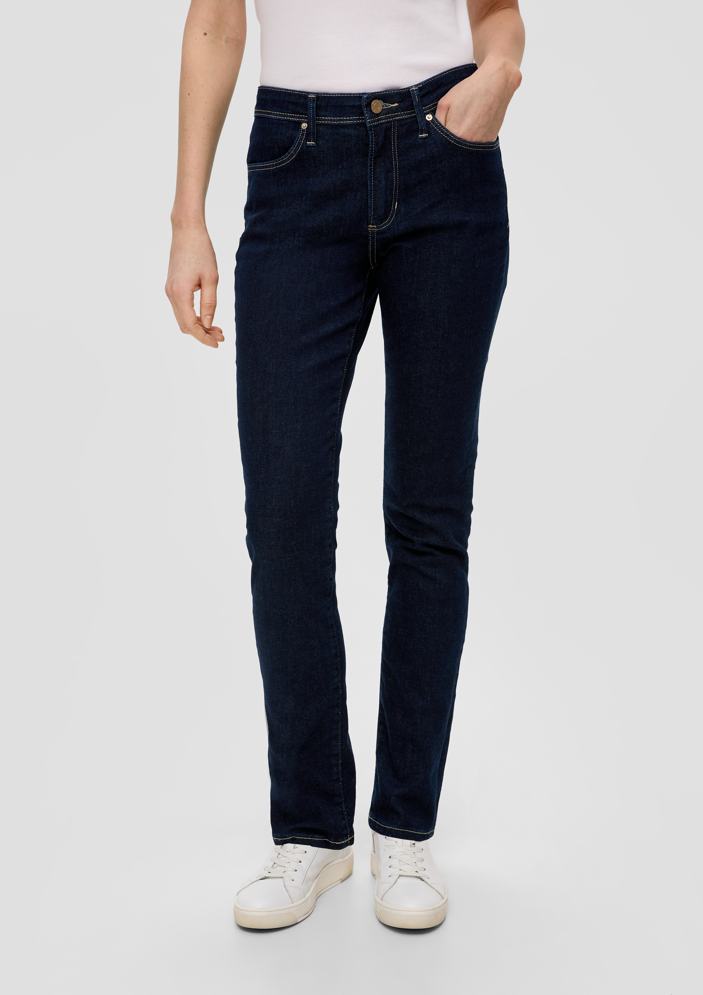 Betsy denim capris / slim fit / mid rise / slim leg - Light brown | s.Oliver
