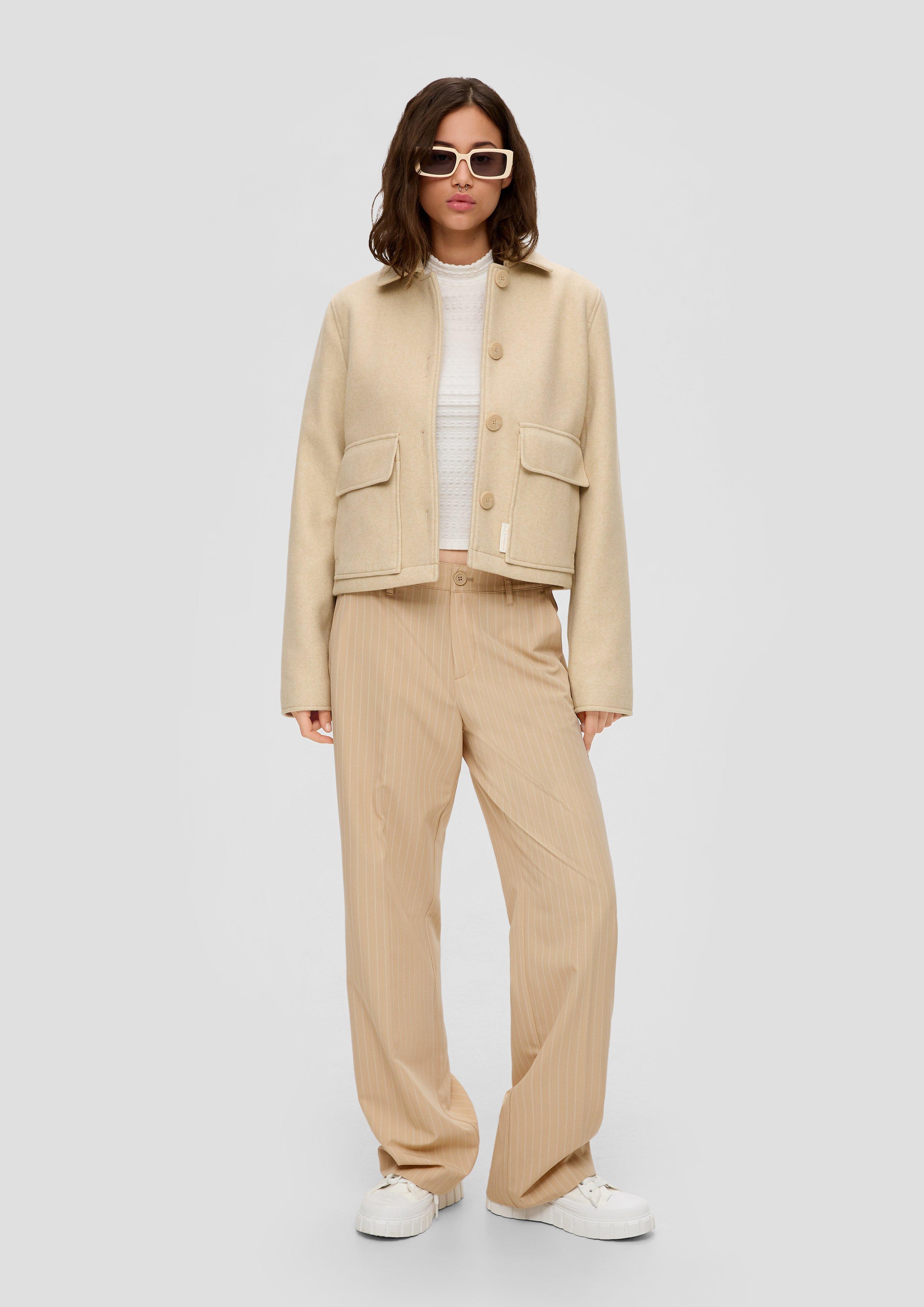 S.Oliver Regular: Wide Leg-Pants mit Nadelstreifen