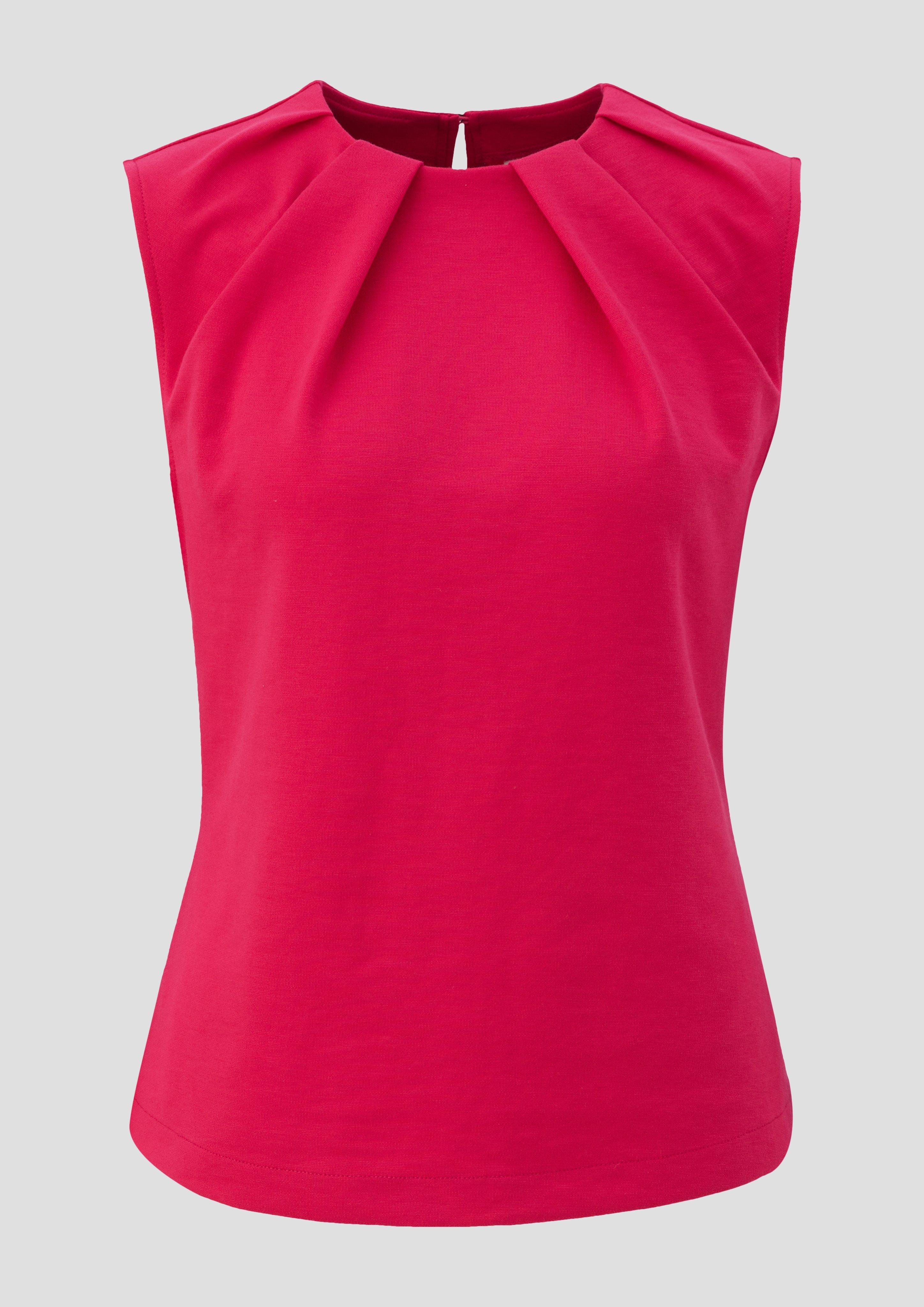 s.Oliver - Ärmellose Bluse aus Jersey, Damen, Rosa