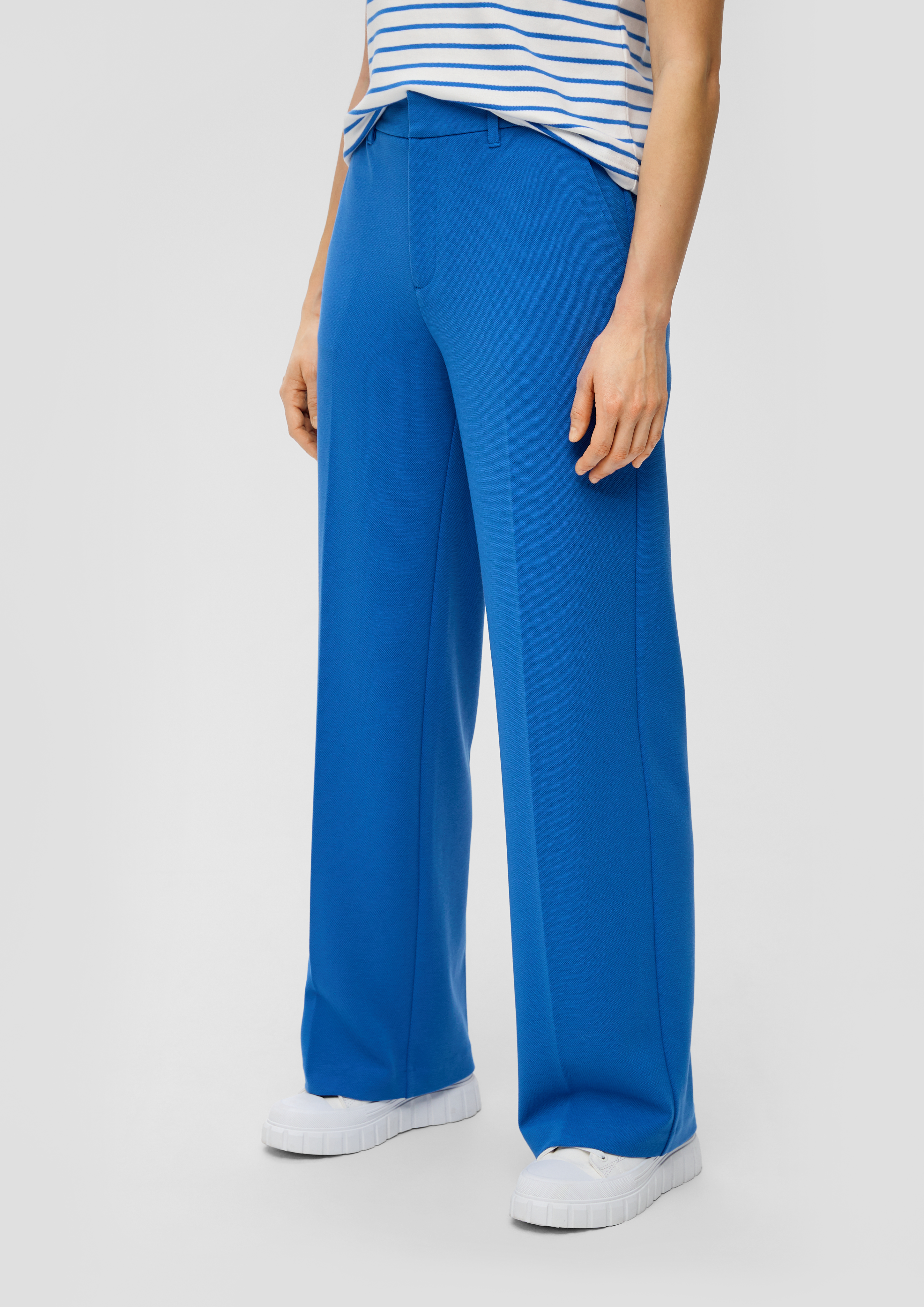 Regular fit: trousers with pressed pleats - royal blue | s.Oliver