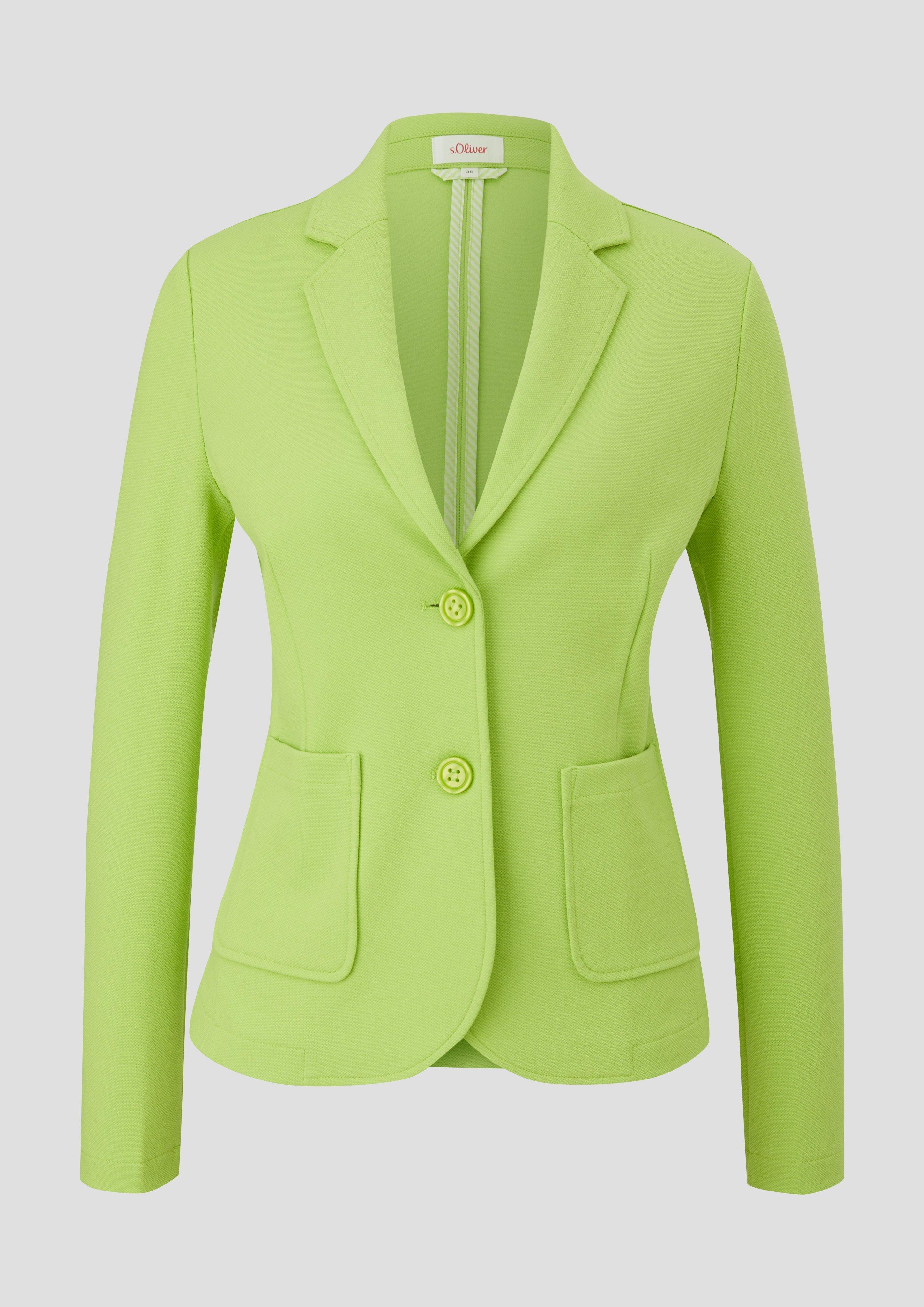 s.Oliver - Blazer aus strukturiertem Jersey, Damen, grün