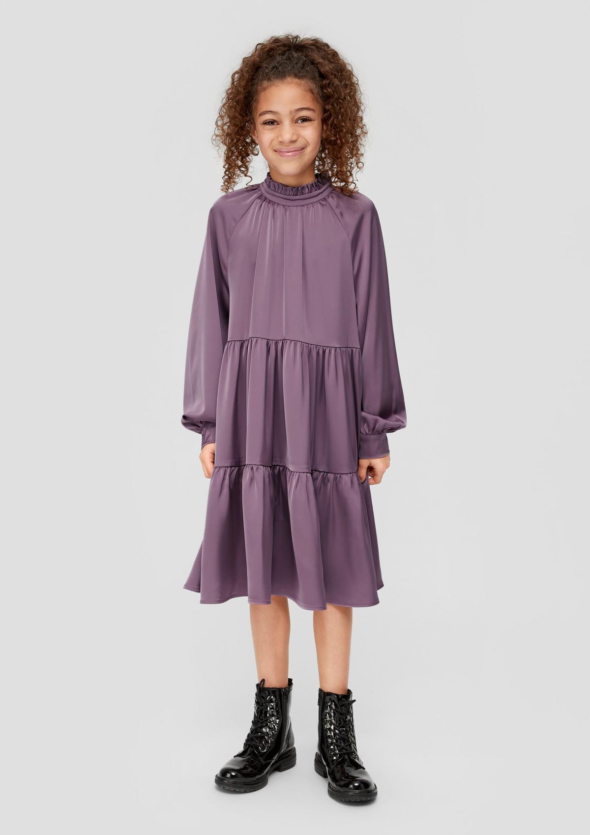s.Oliver Satin dress with tiered skirt
