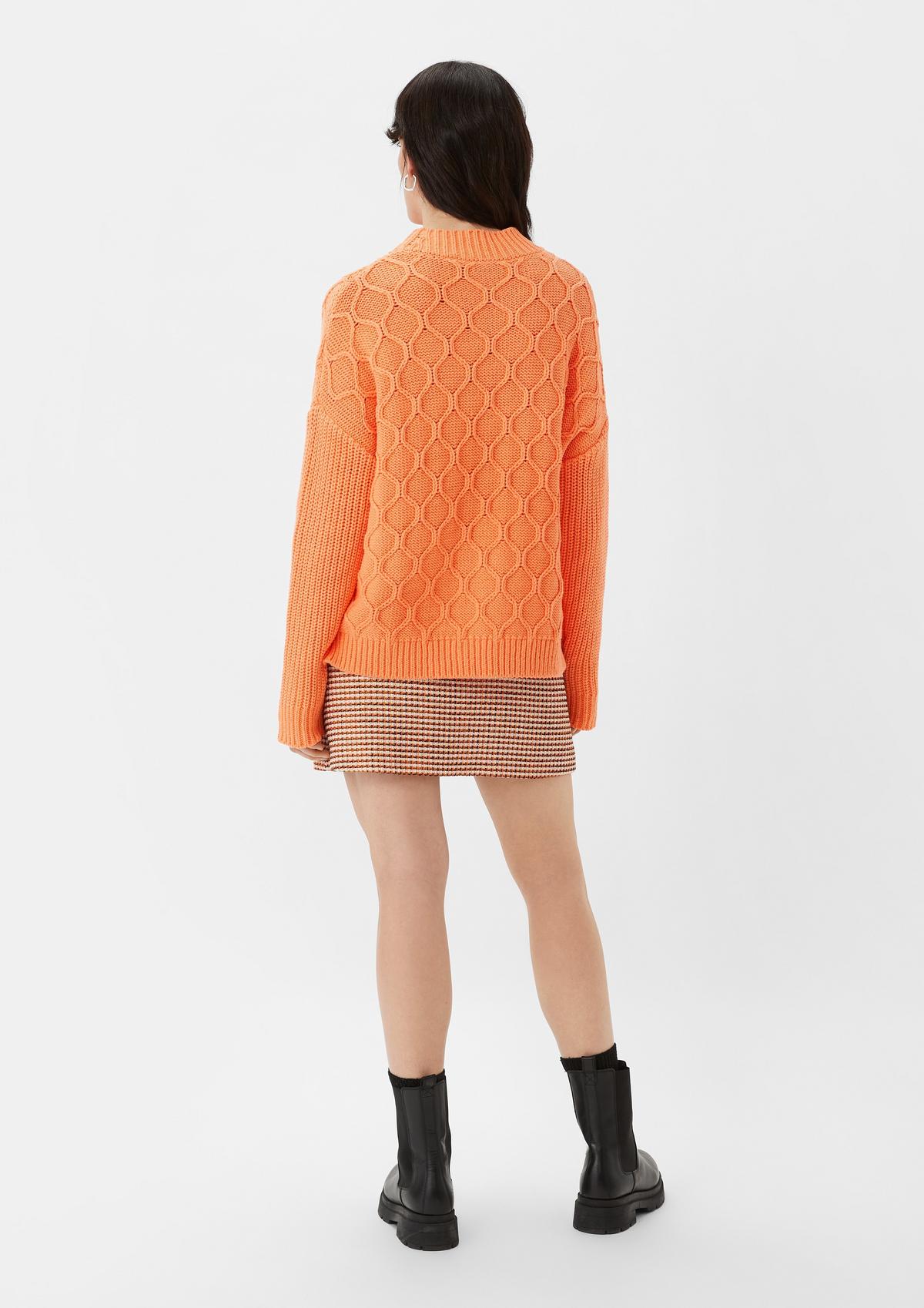 comma Oversized chunky knit jumper made of blended cotton