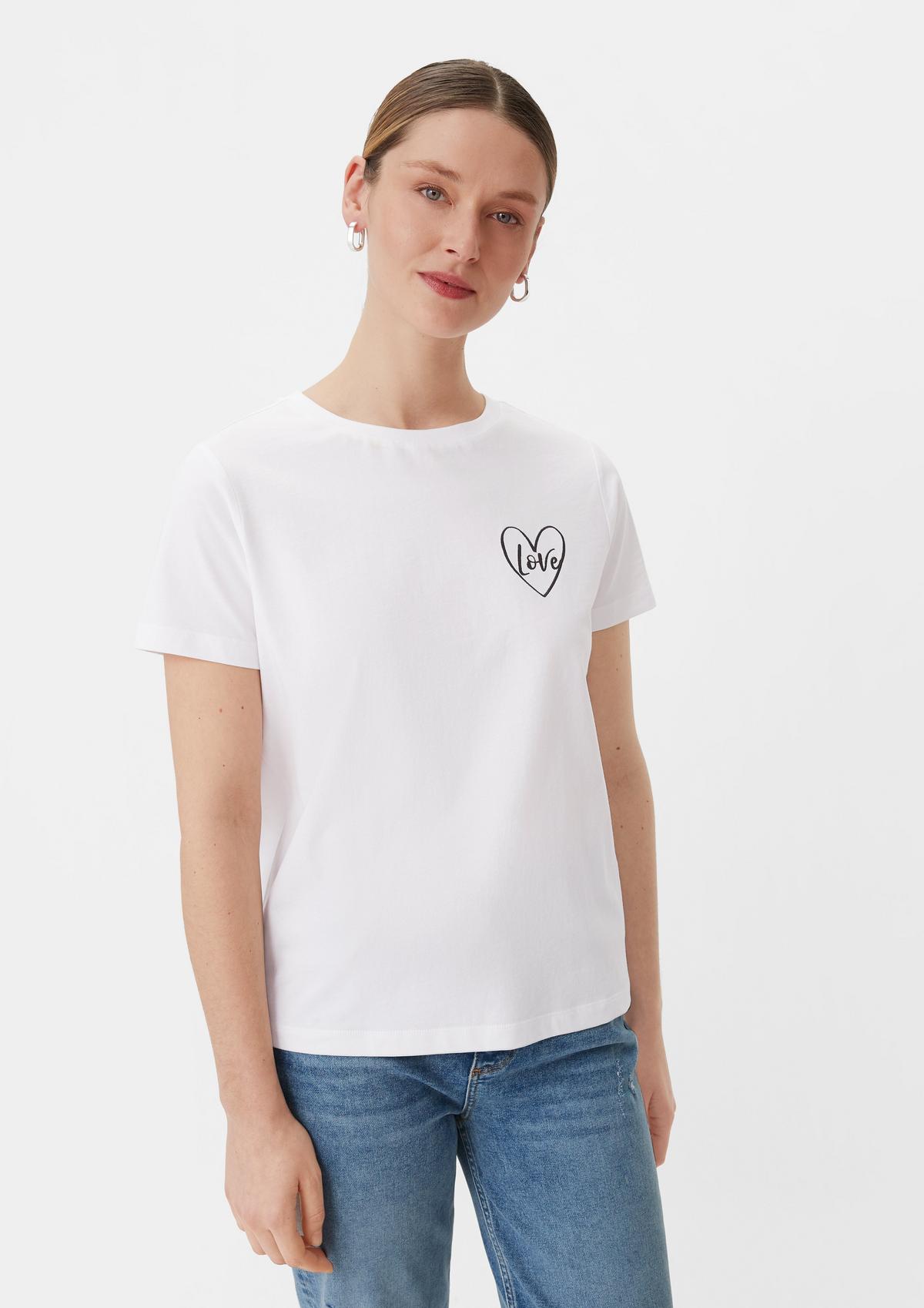 T-shirt with a front print - white | Comma