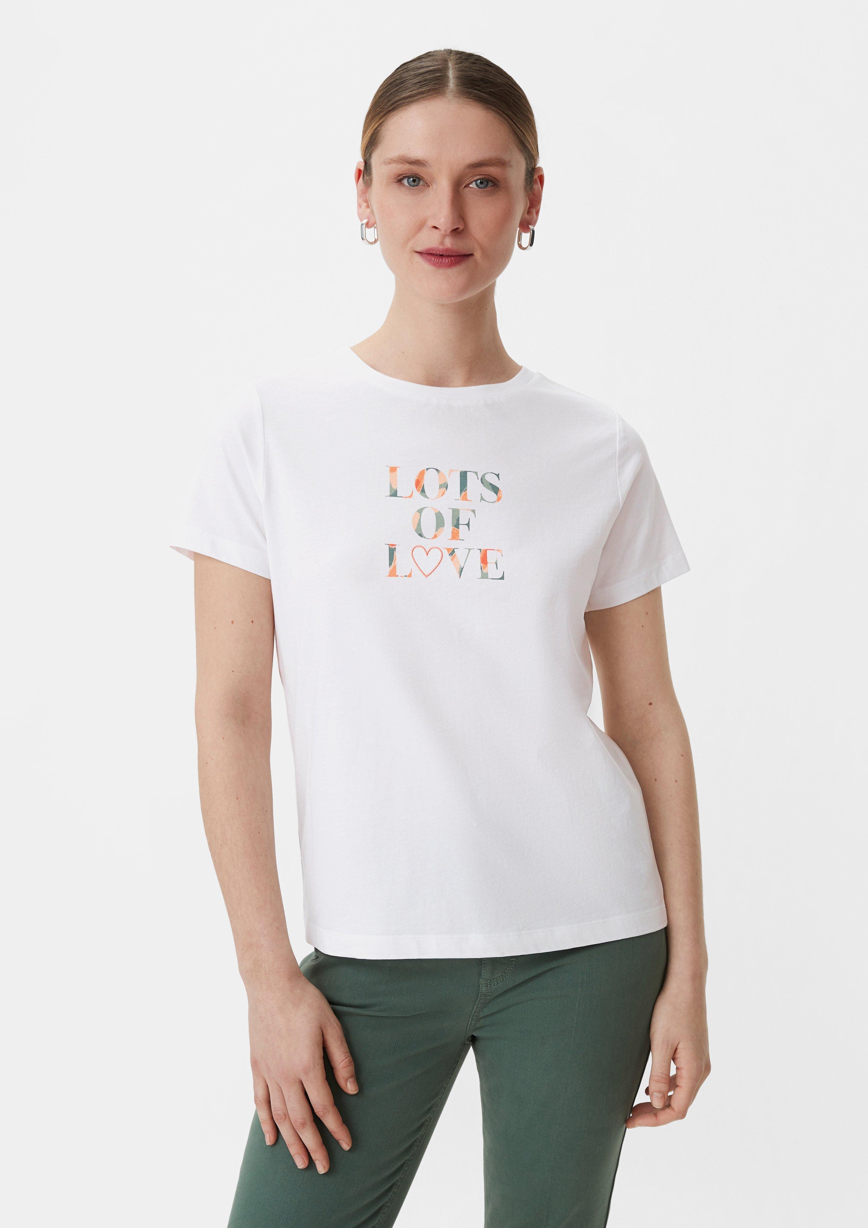 T Shirt mit Frontprint weiB Comma