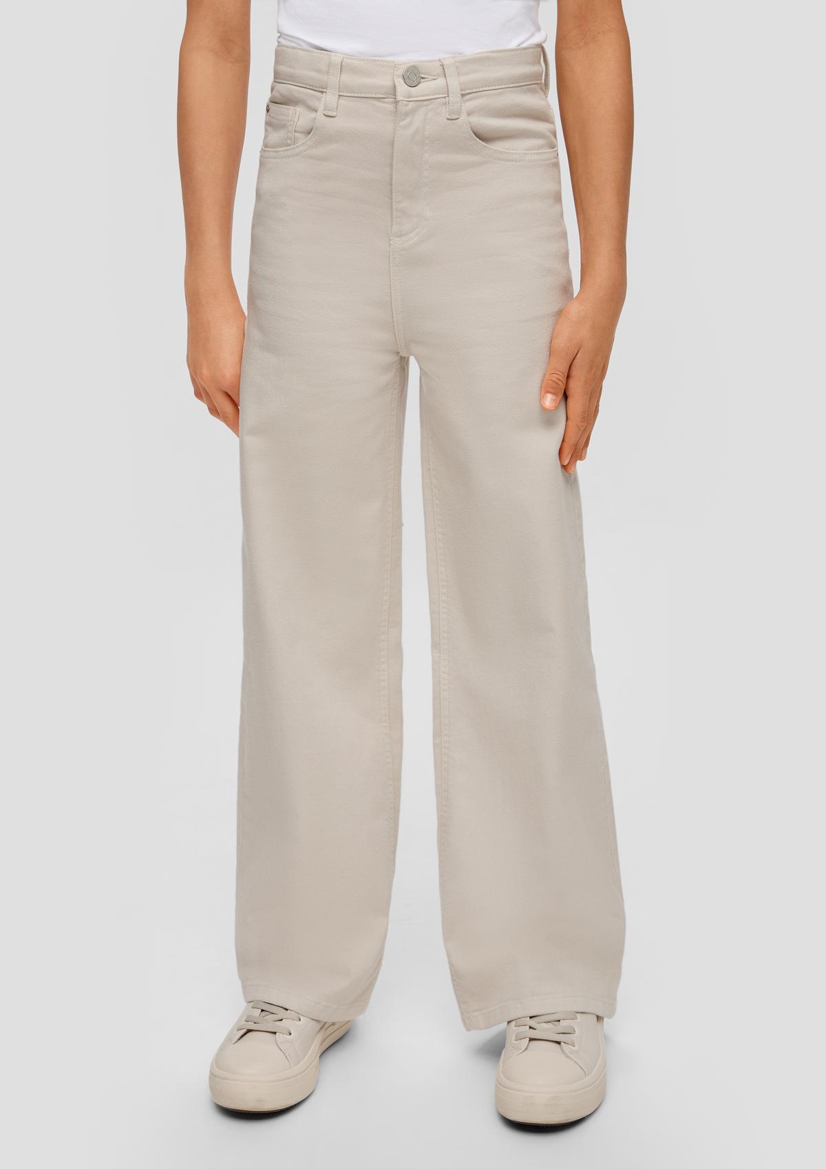 Wide-leg: stretchy twill trousers