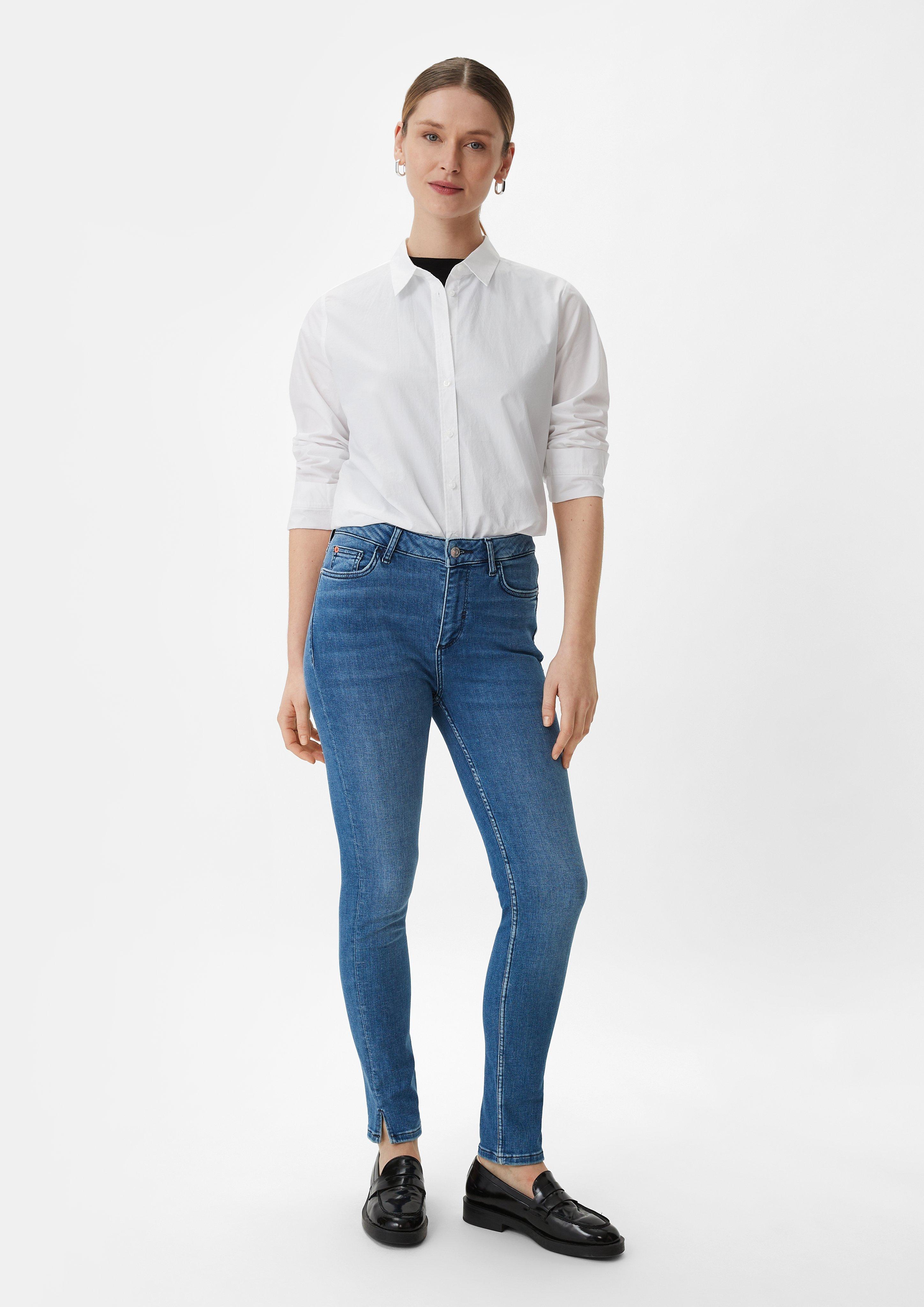 Skinny jeans with hem slits - blue | Comma Skinny jeans with hem slits - blue | Comma