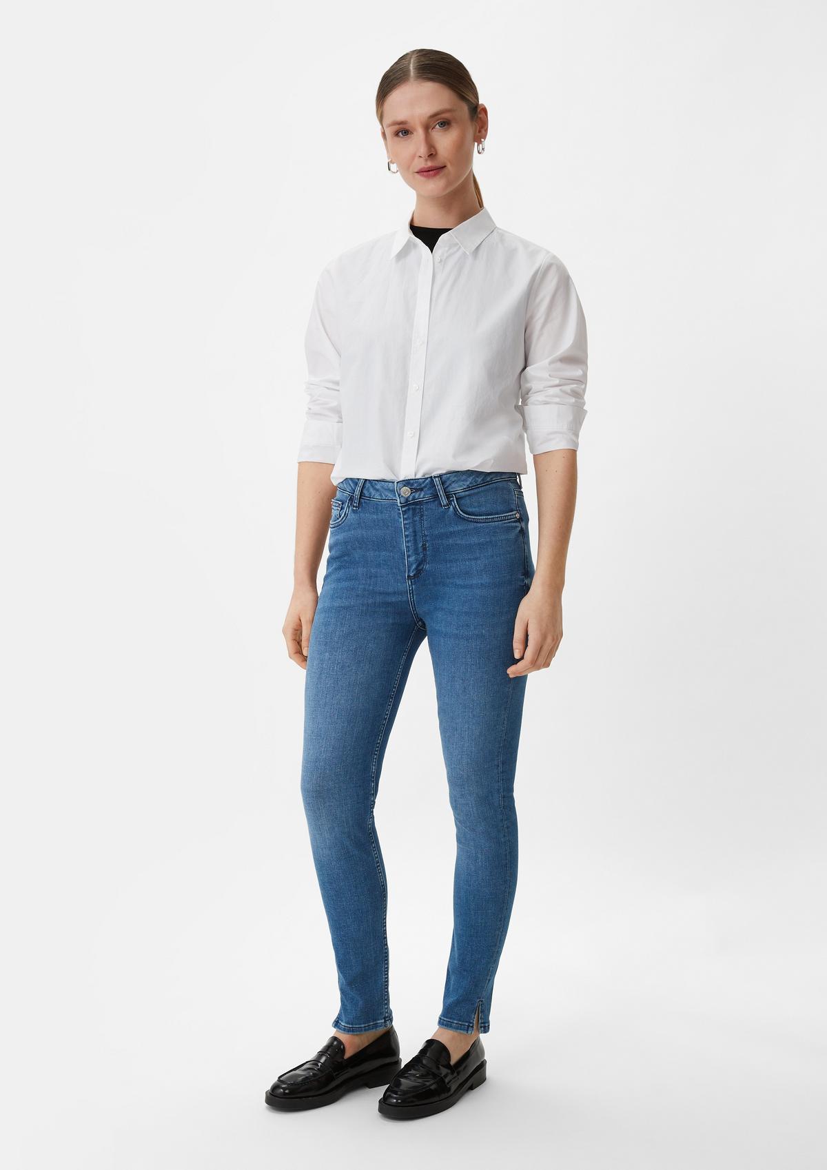 comma Skinny jeans with hem slits
