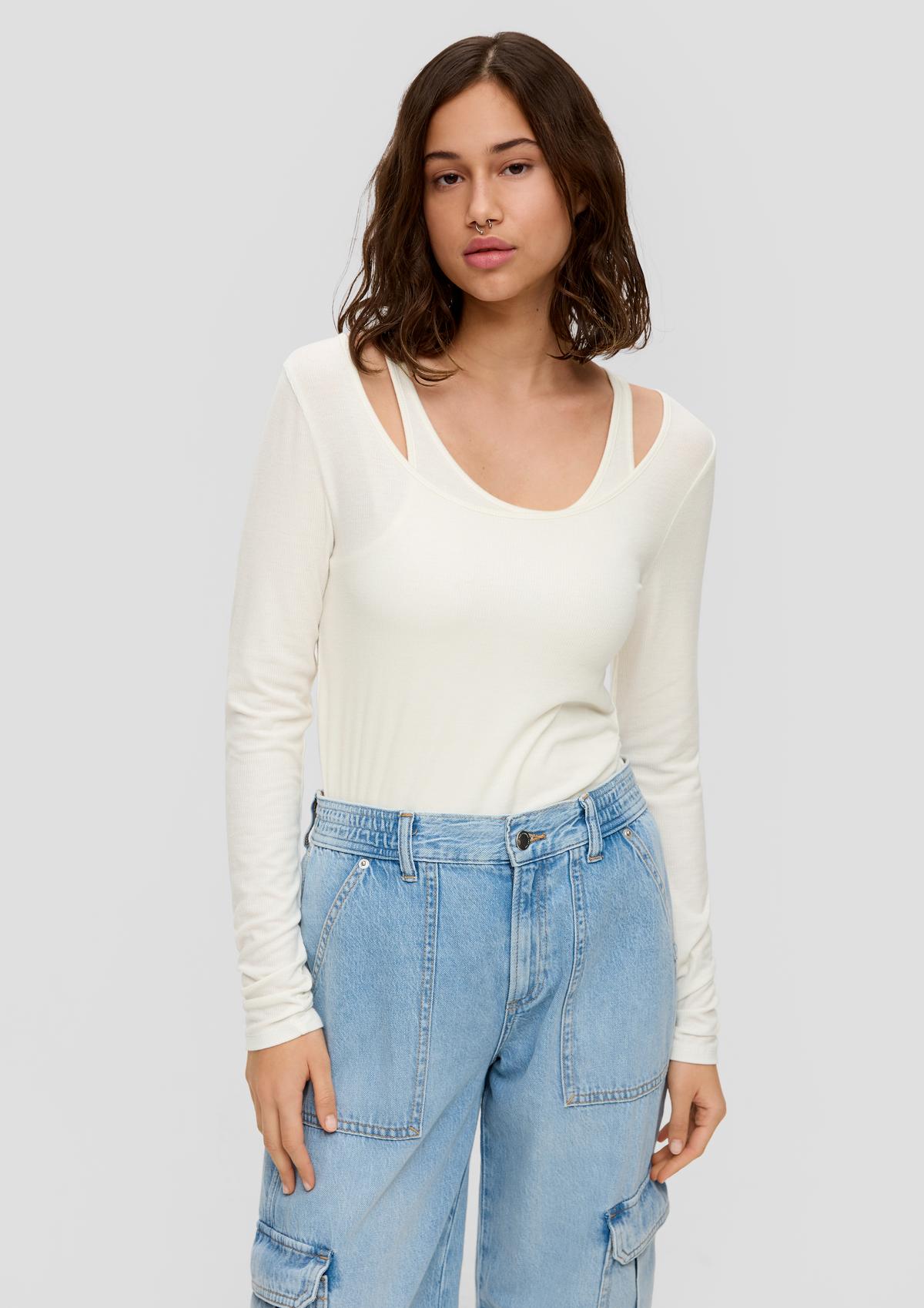 Double-layer long sleeve top