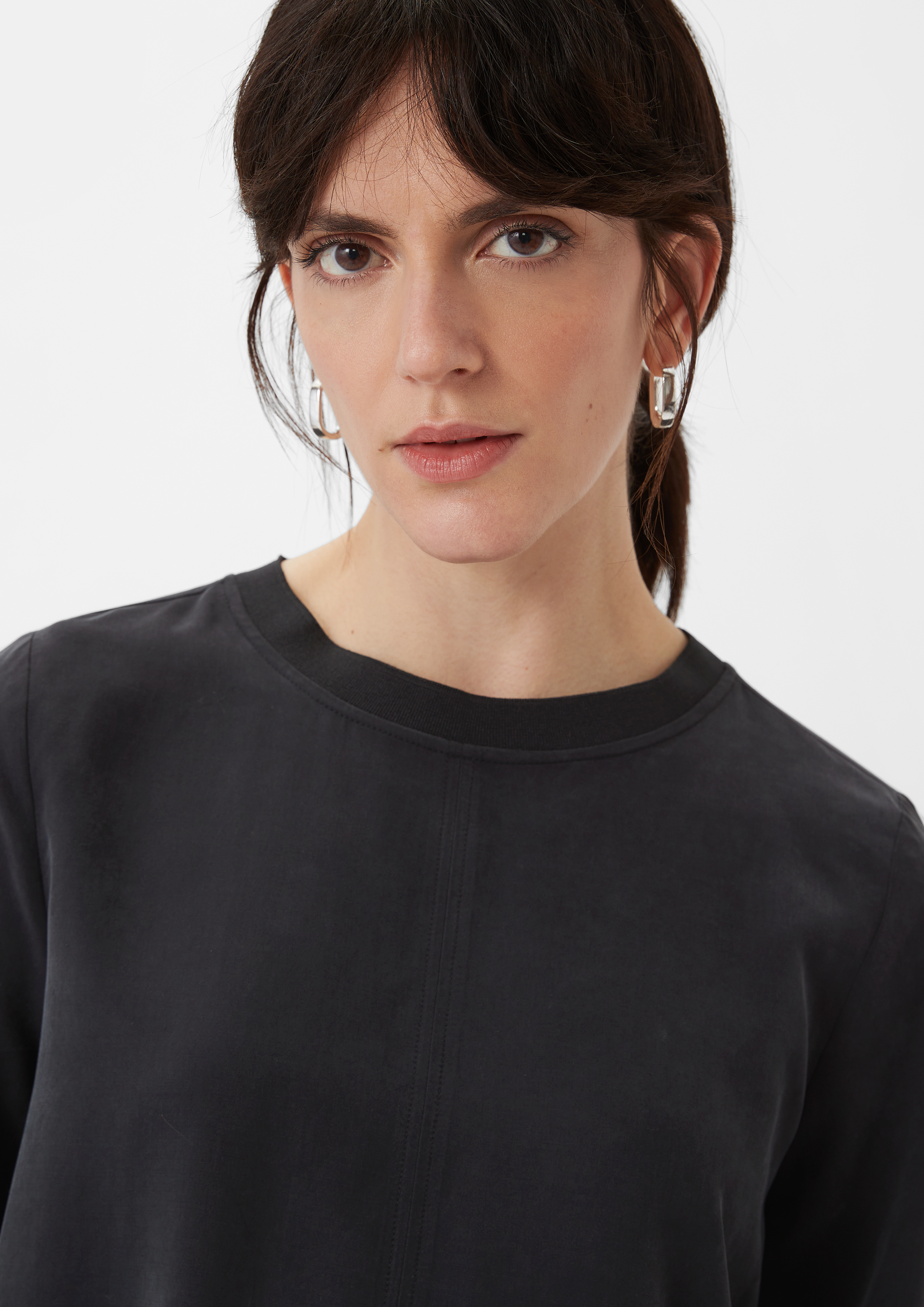 Long sleeve top made of flowing modal black Comma