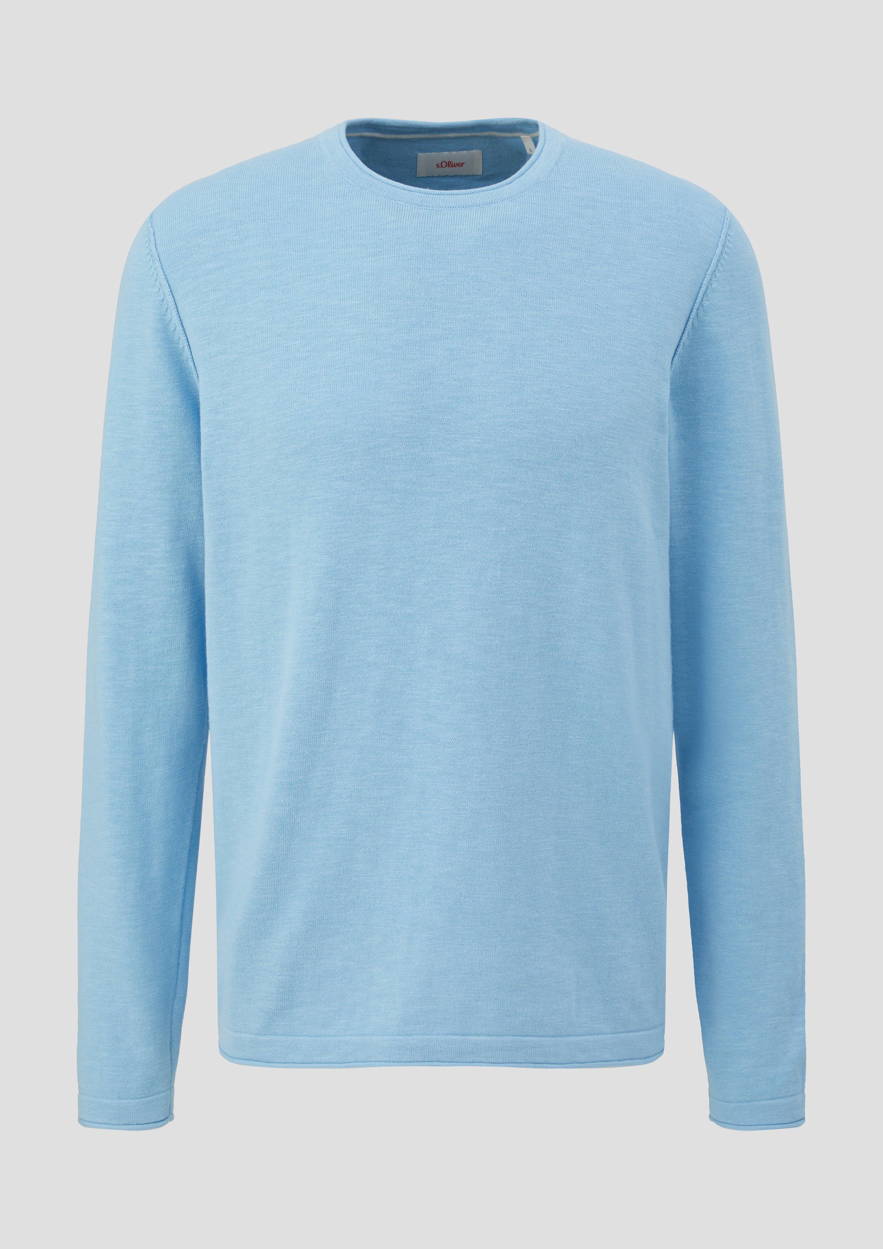 s.Oliver - Strickpullover mit Rollkante, Herren, blau