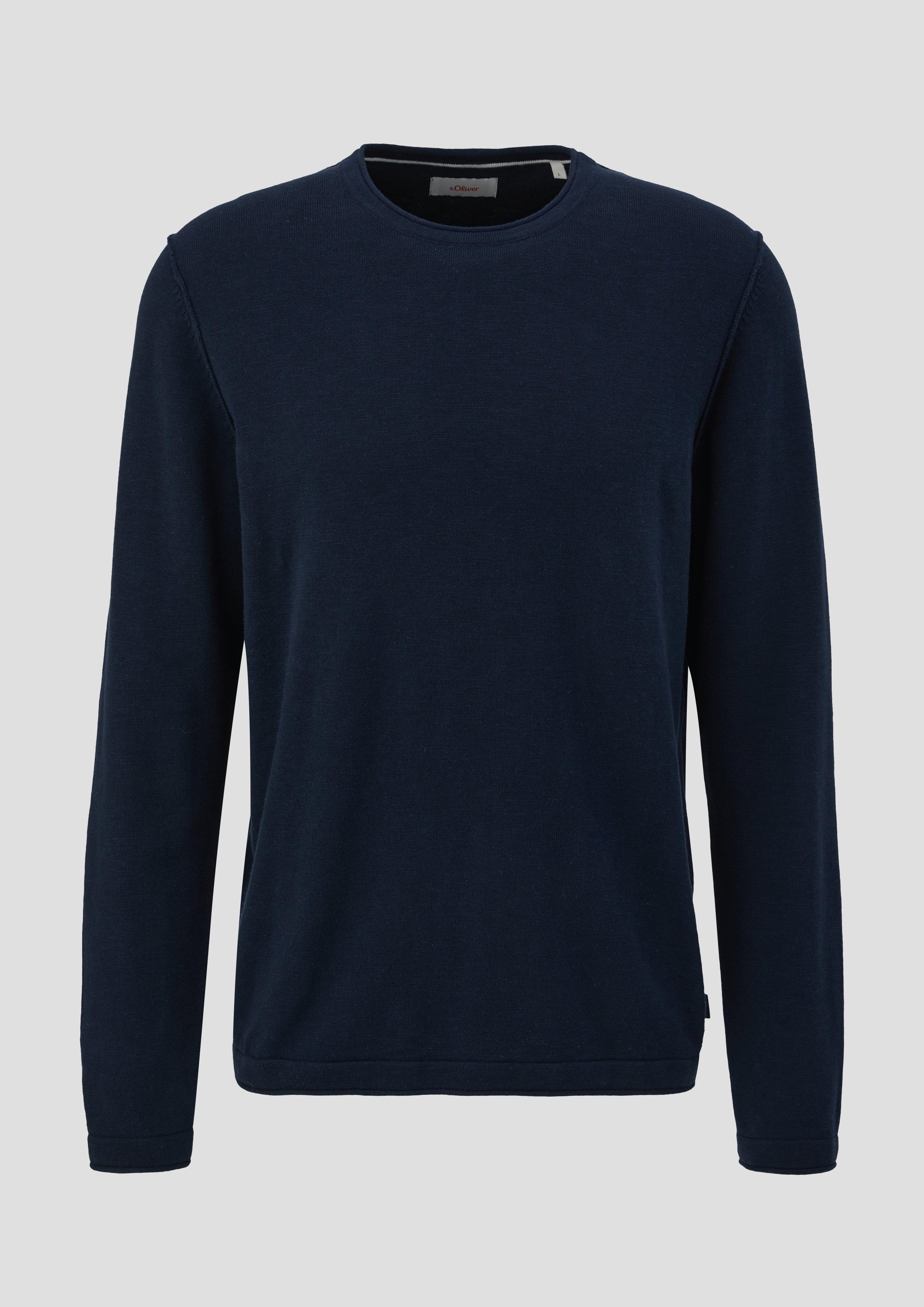 s.Oliver - Strickpullover mit Rollkante, Herren, blau