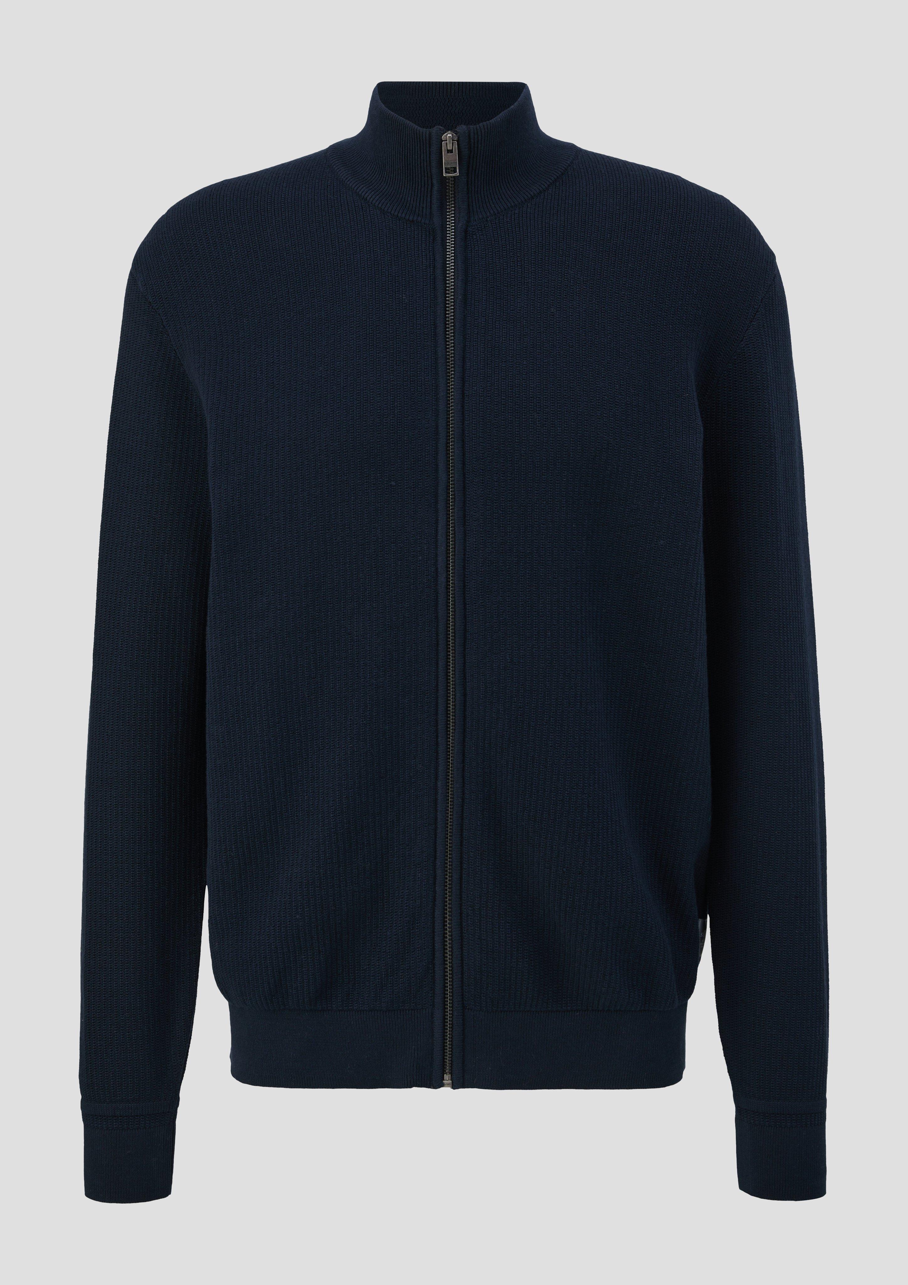 s.Oliver - Strickjacke mit Stehkragen, Herren, blau