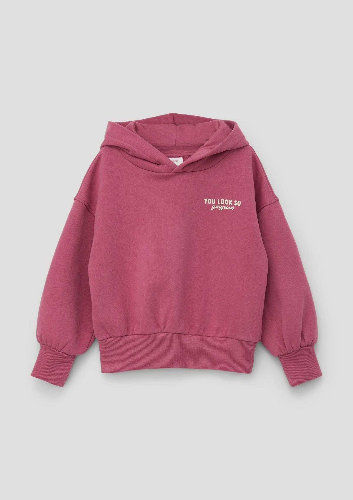 Hooded sweatshirt with a soft reverse - pink