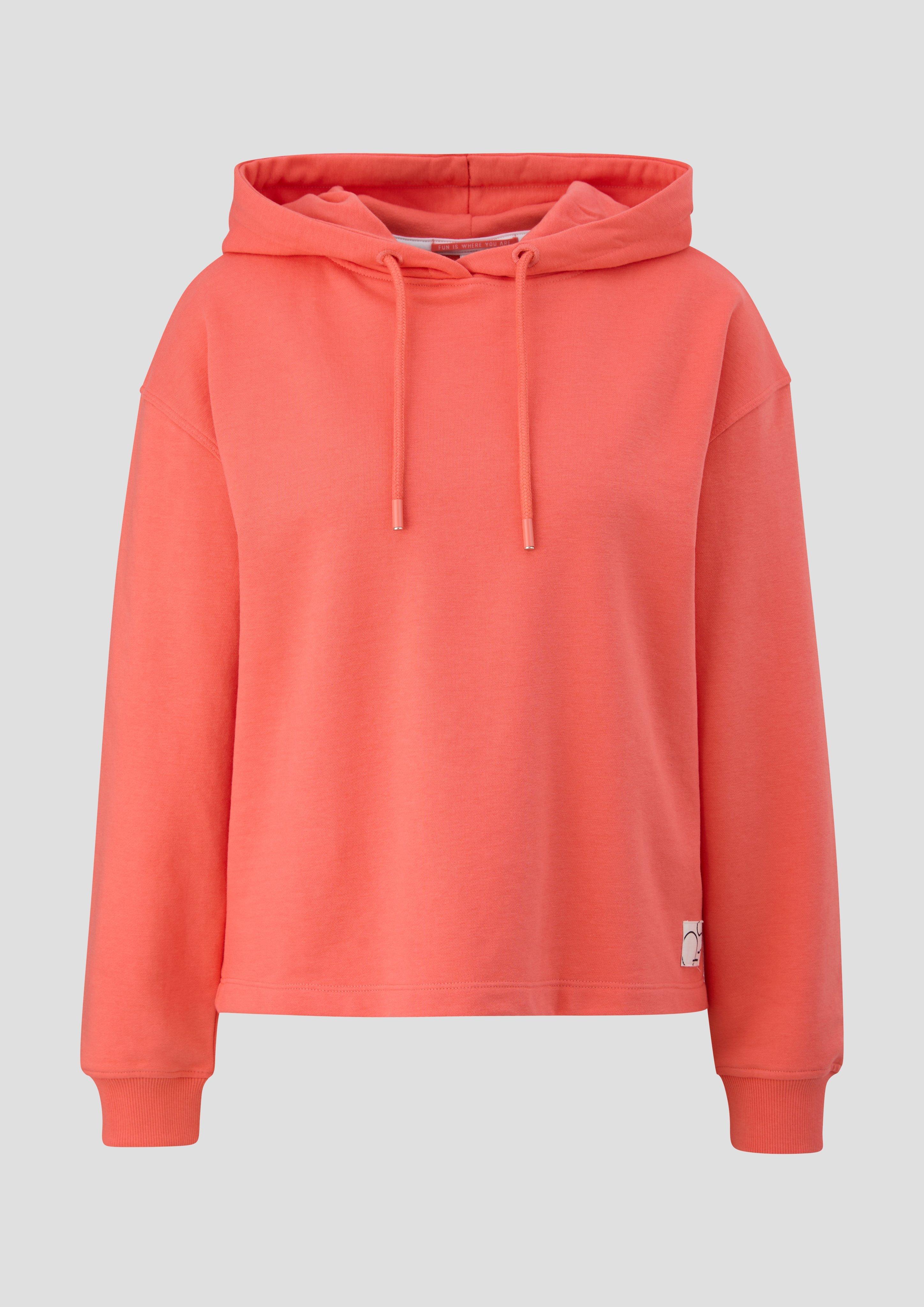 QS - Sweatshirt aus Baumwollmix, Damen, Orange