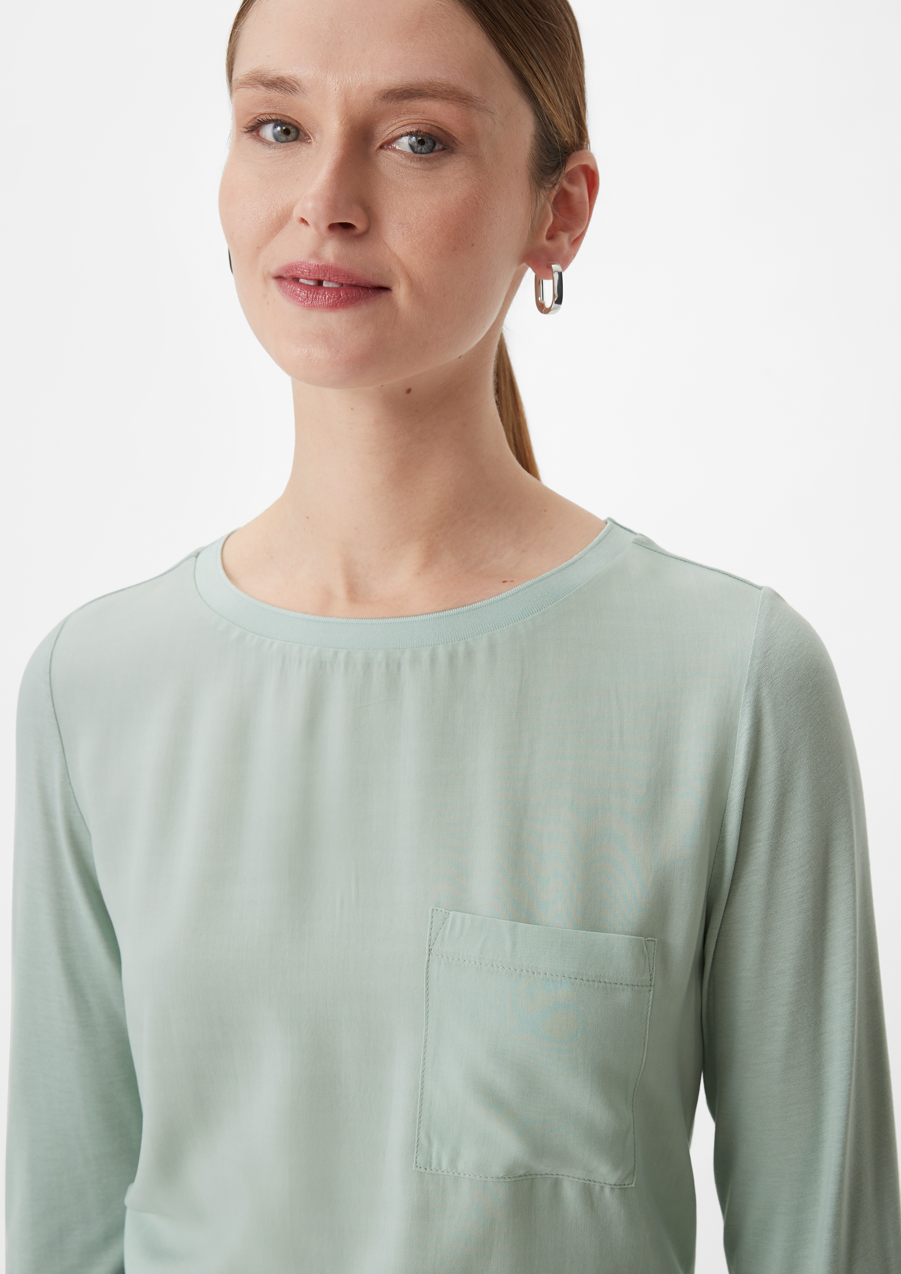 Viscose long sleeve top - Green | SCAYLE