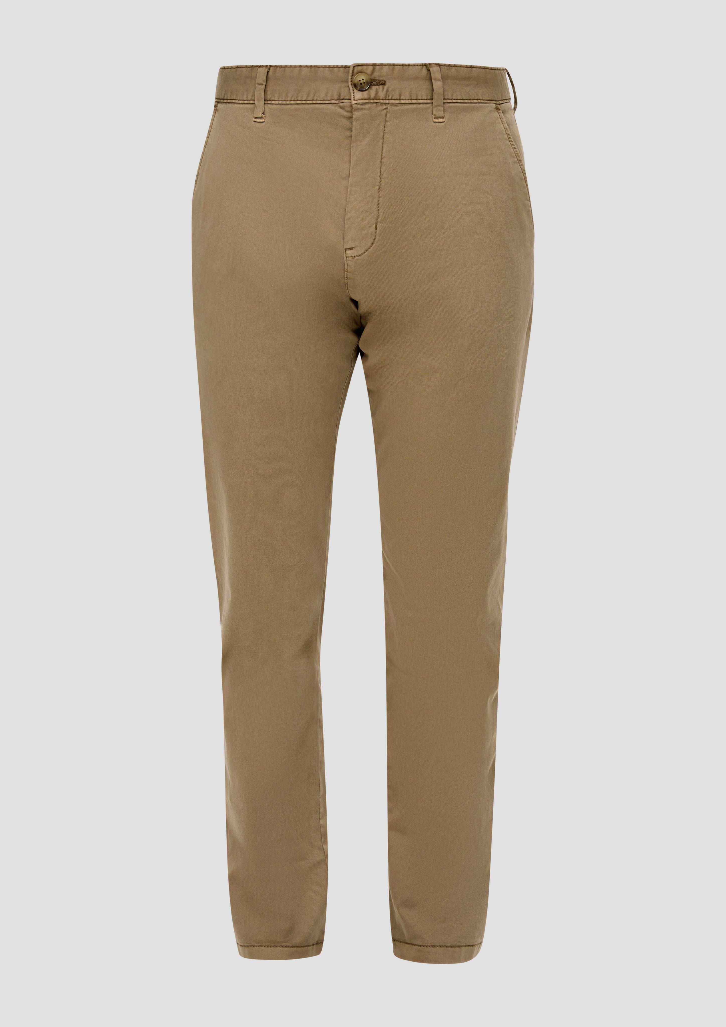 QS - Gewaschene Chino aus Stretch-Twill, Herren, braun