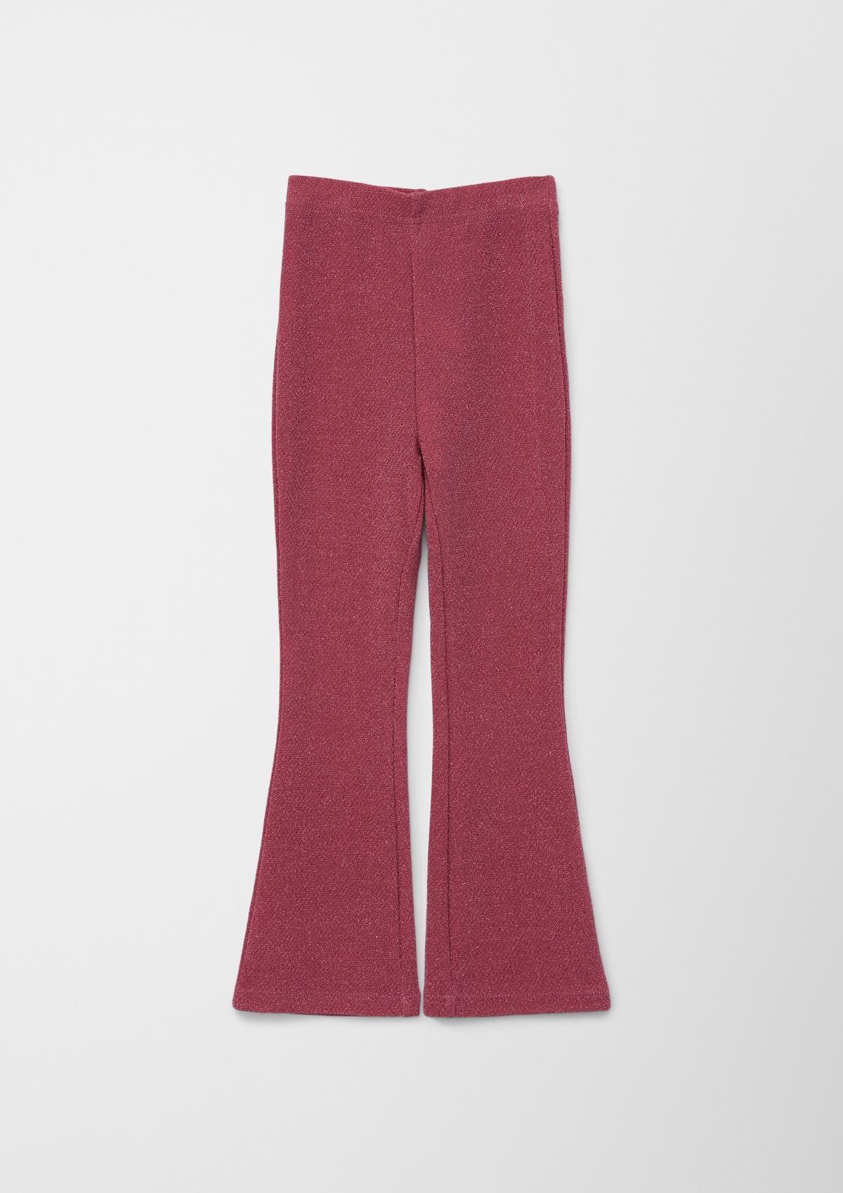 Slim fit: Flared leggings with glitter yarn - pink
