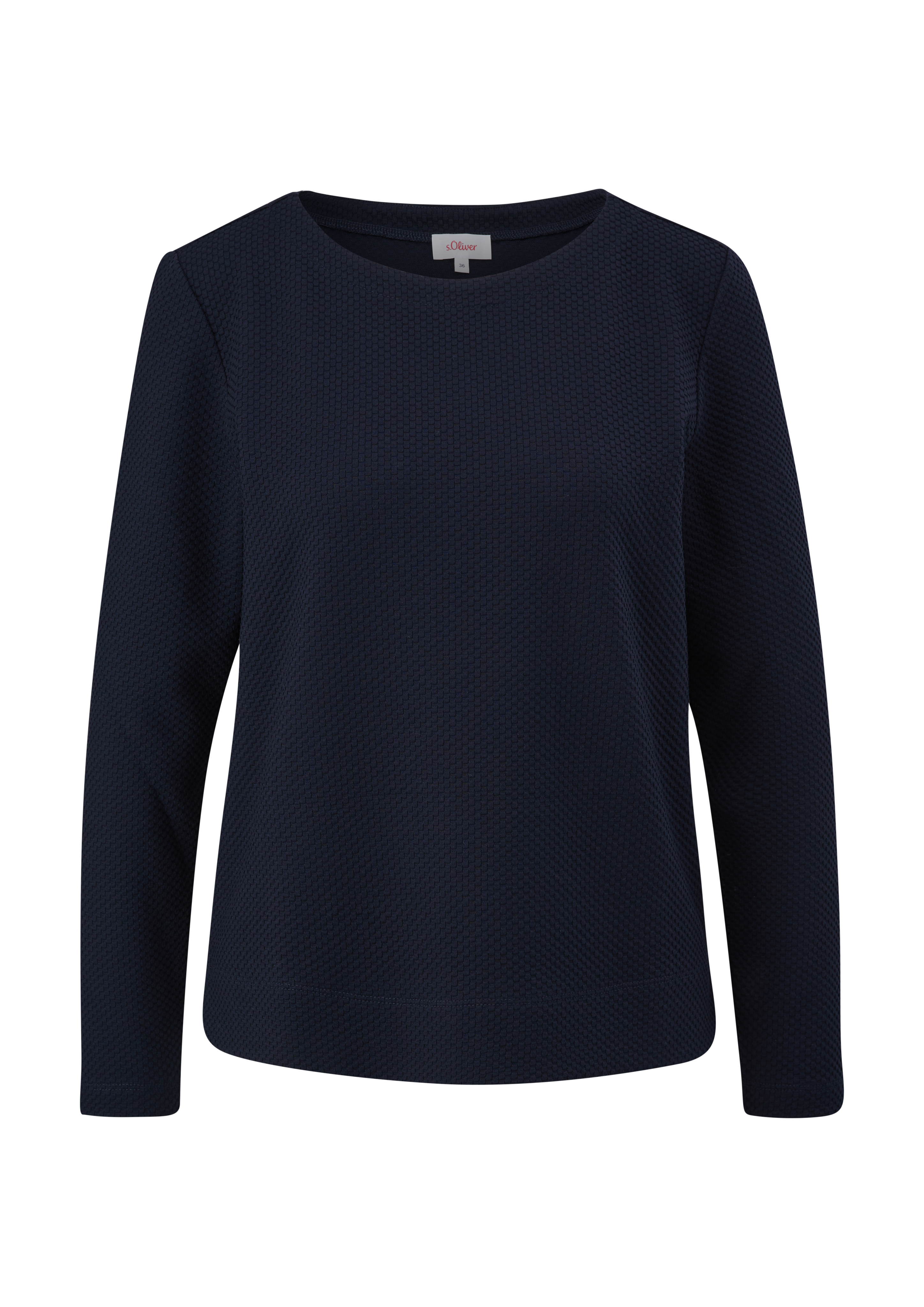 s.Oliver - Sweatshirt mit Dobby-Struktur, Damen, blau