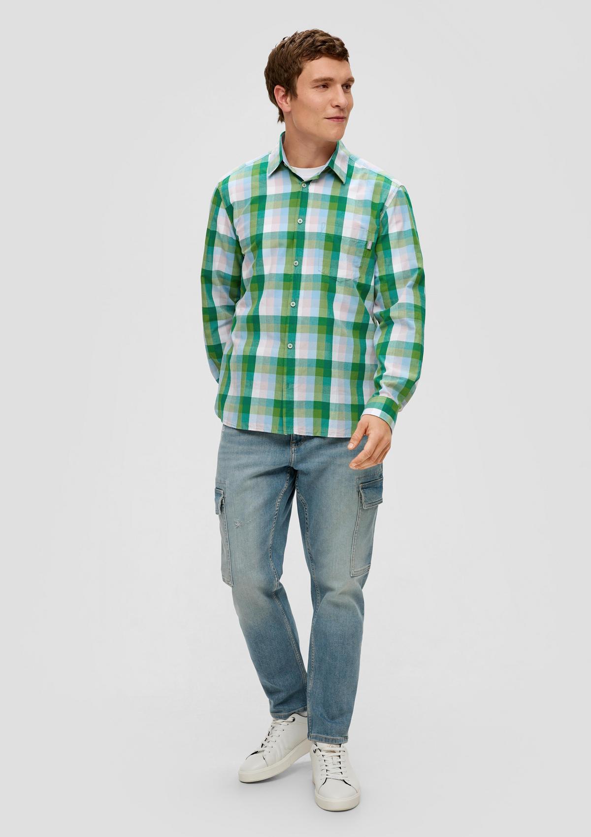 s.Oliver Regular: Langarmhemd aus Baumwolle