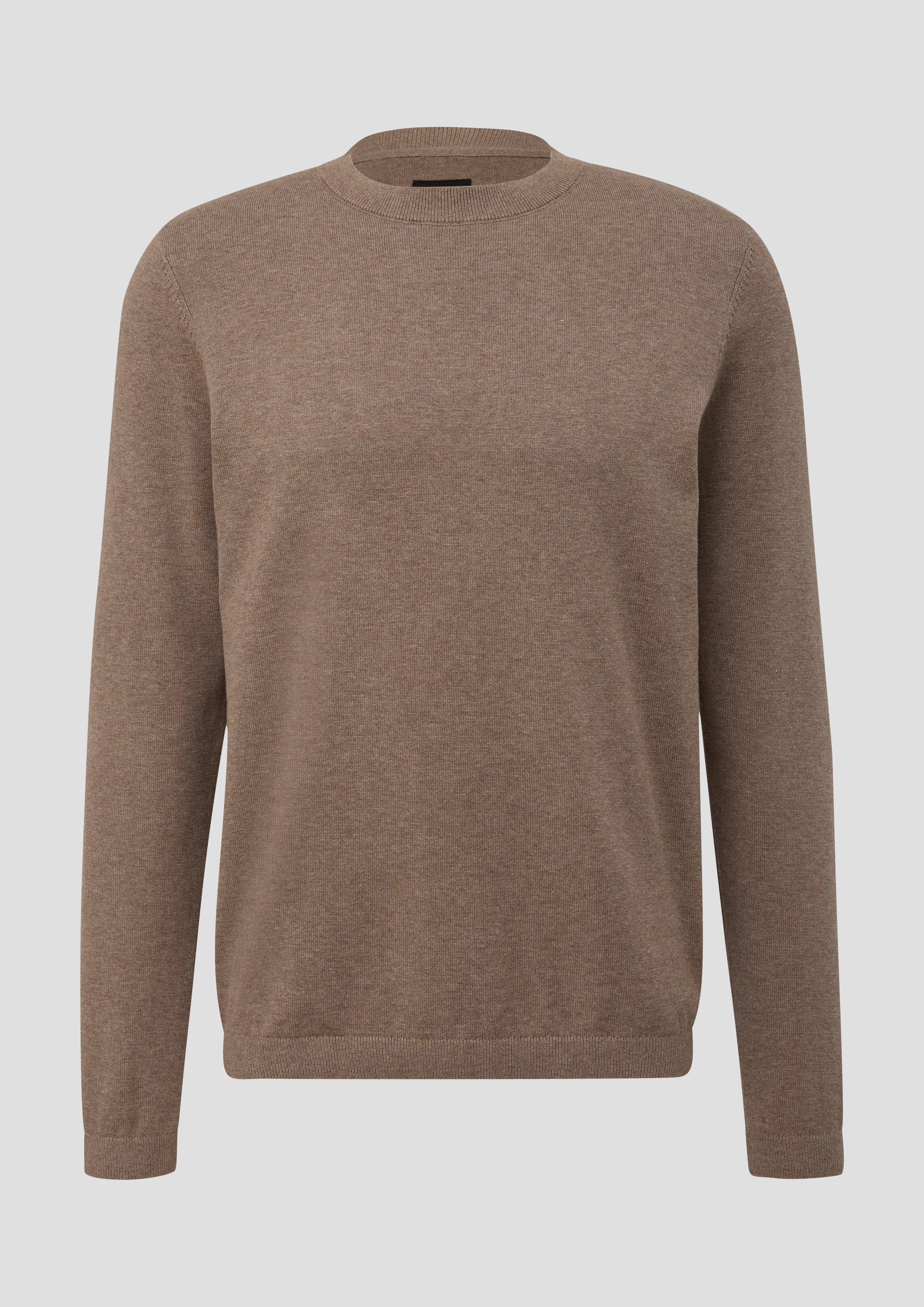 QS - Basic Strickpullover, Herren, braun