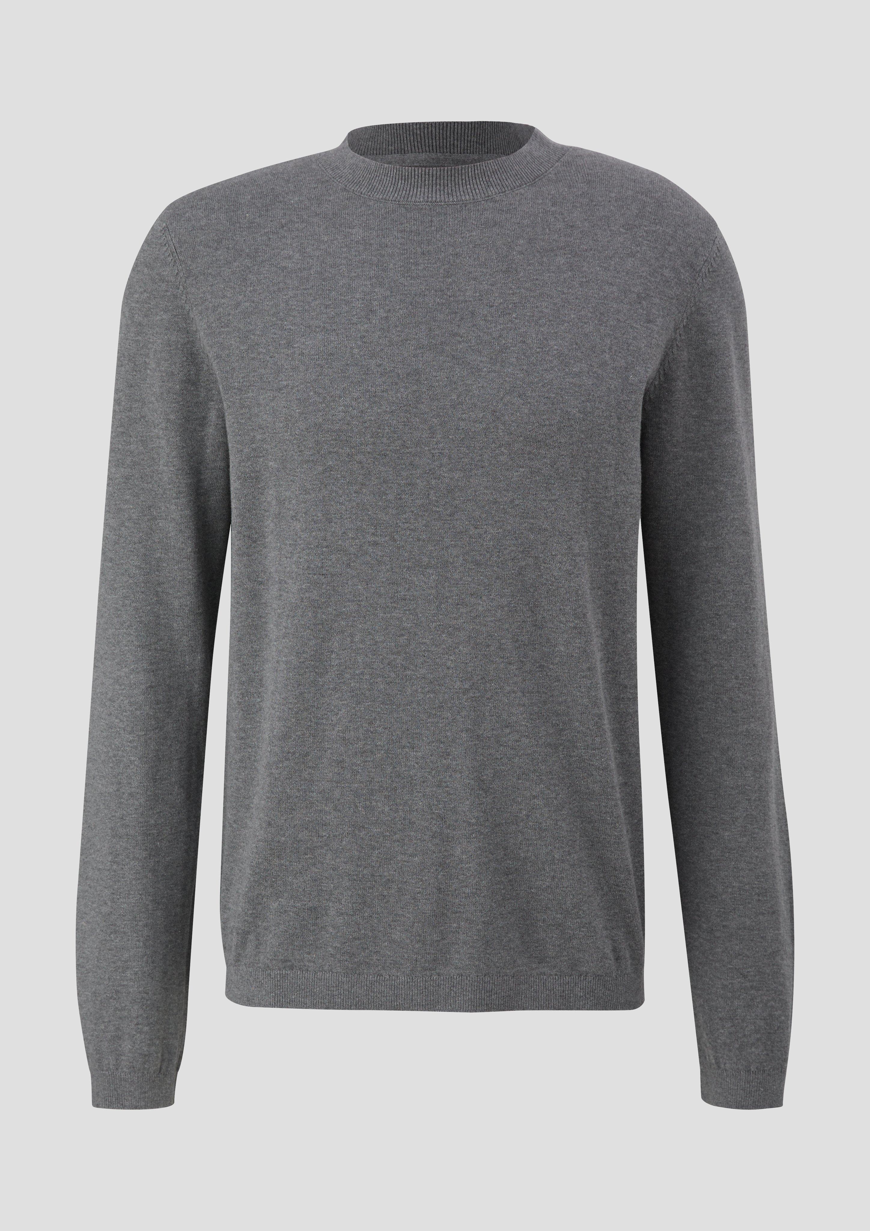 QS - Basic Strickpullover, Herren, grau