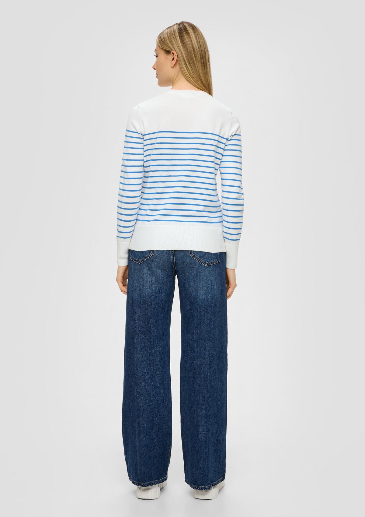 s.Oliver Striped jumper with subtle embroidery