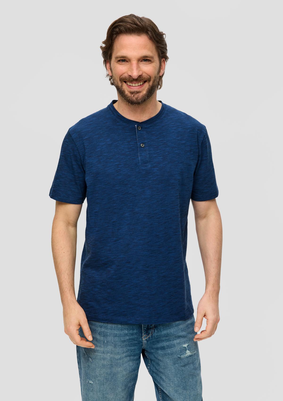 s.Oliver T-shirt en coton à col tunisien