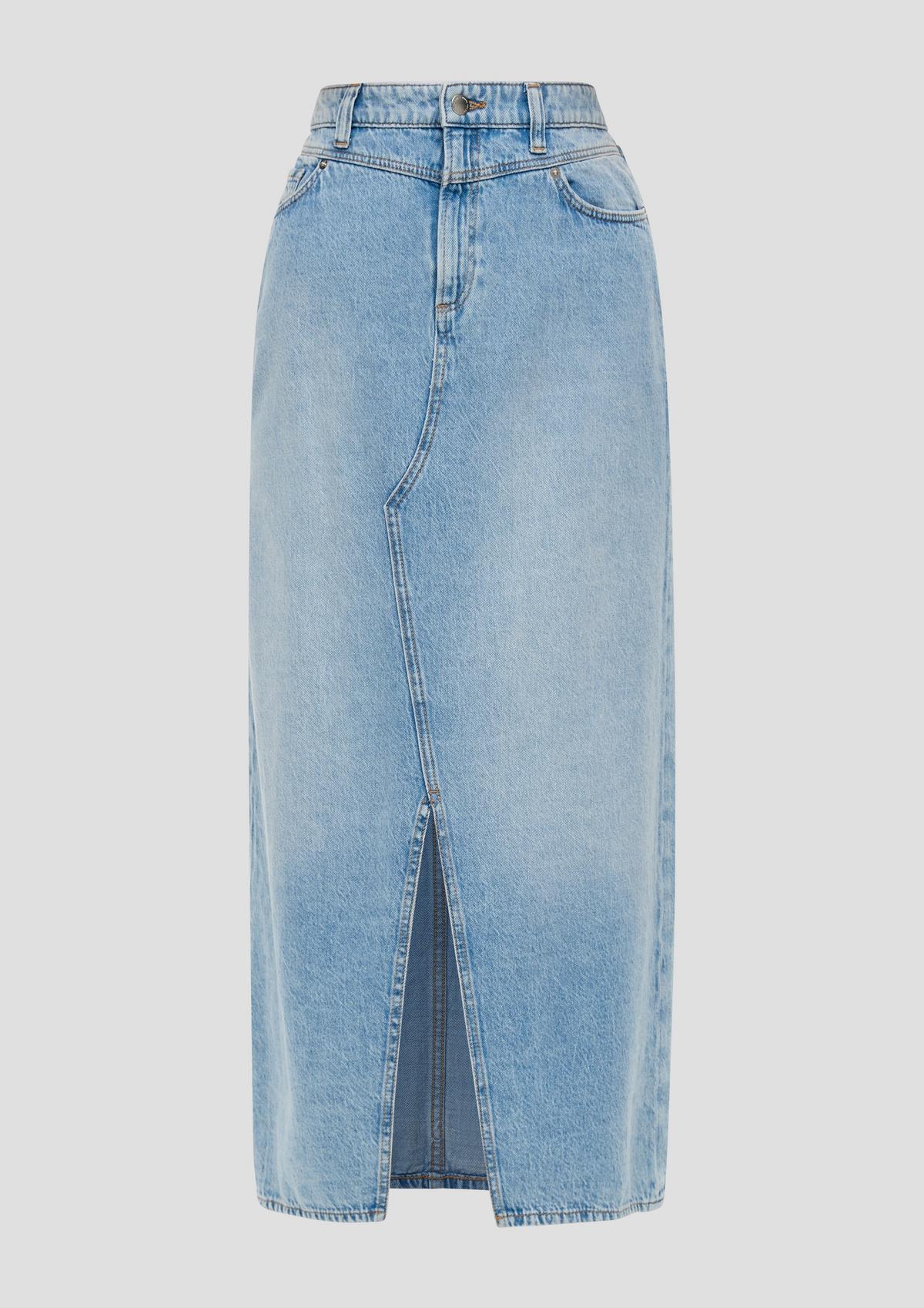 s.Oliver Garment-washed denim skirt