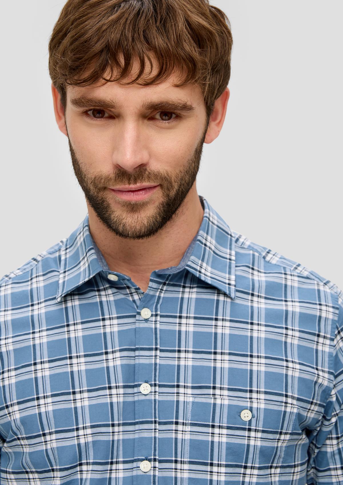 s.Oliver Short sleeve top with a check pattern